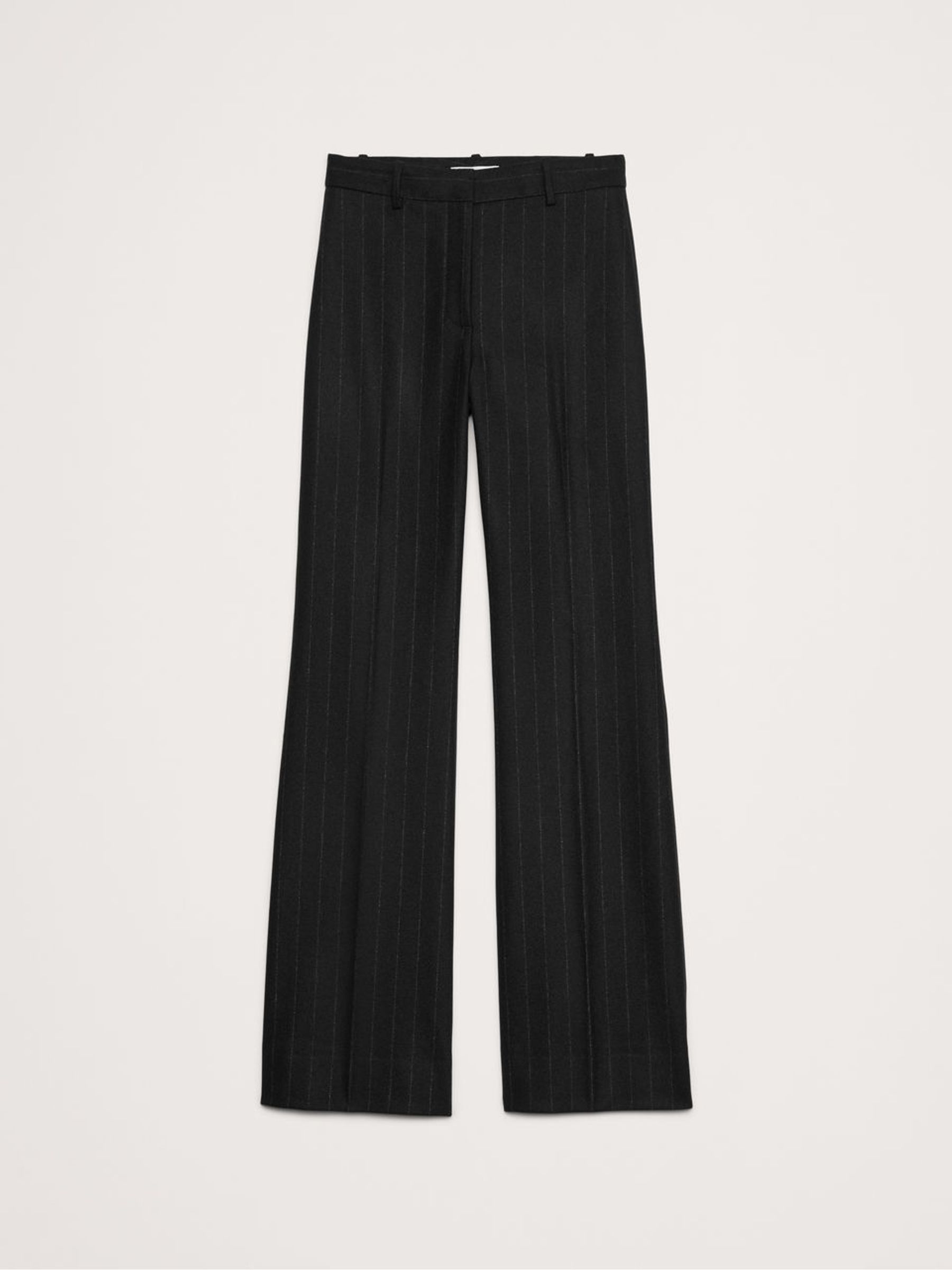 Banana Republic Black High Waisted Wide Leg Pinstripe Flare Trousers - Image 1 of 1