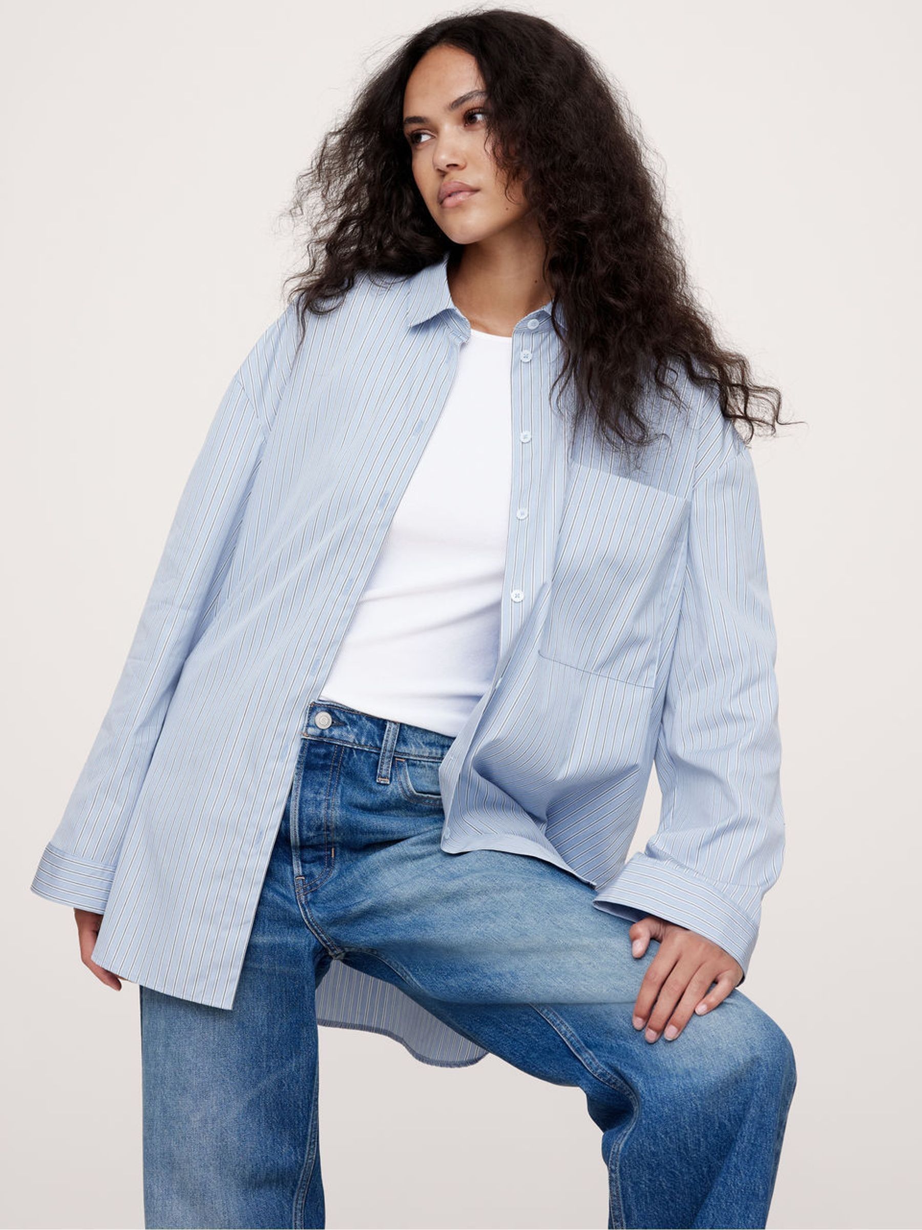 Banana Republic Blue The Oversized Shirt - Image 1 of 1