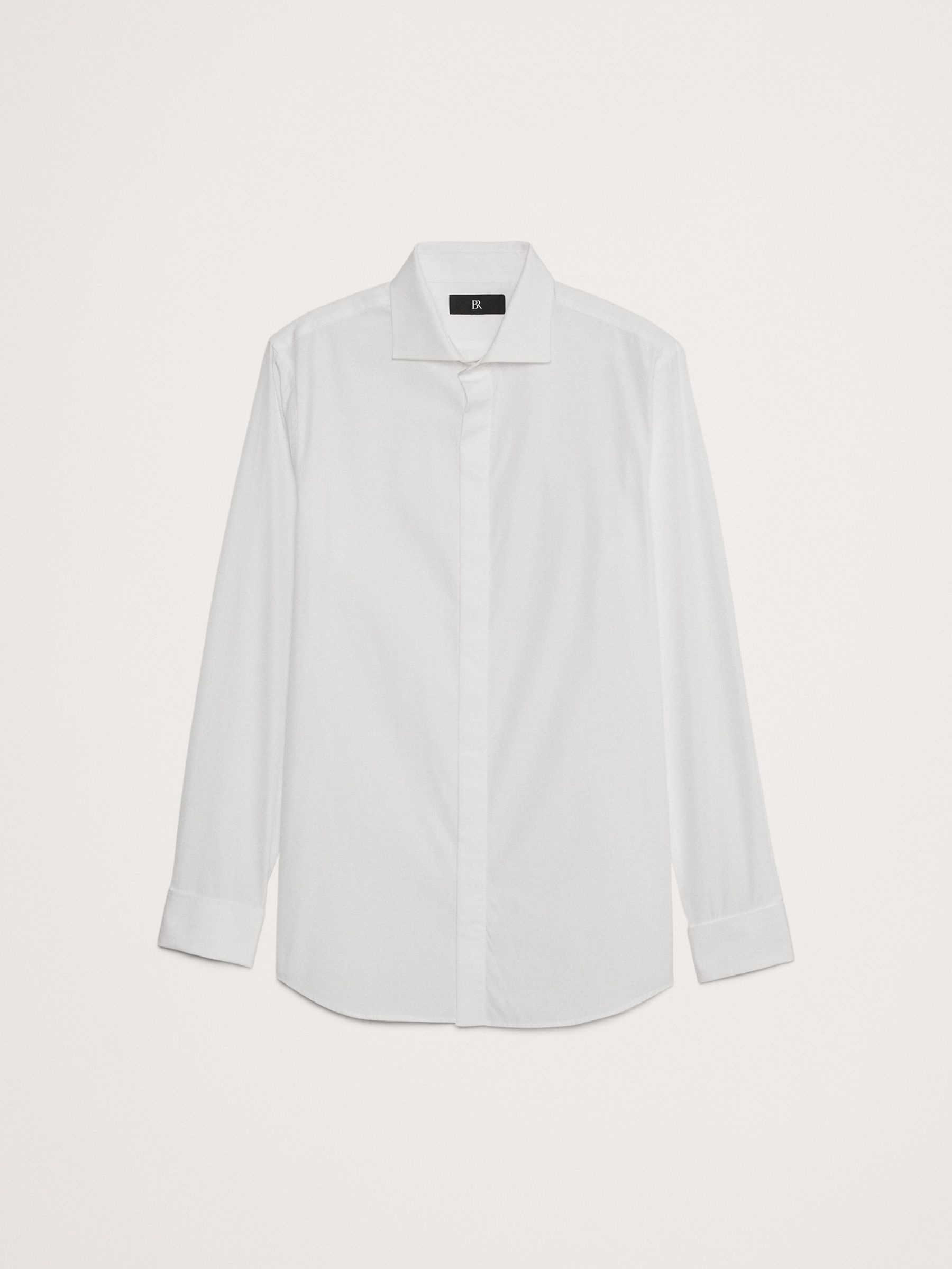 Banana Republic White Slim Poplin Tuxedo Shirt - Image 5 of 5
