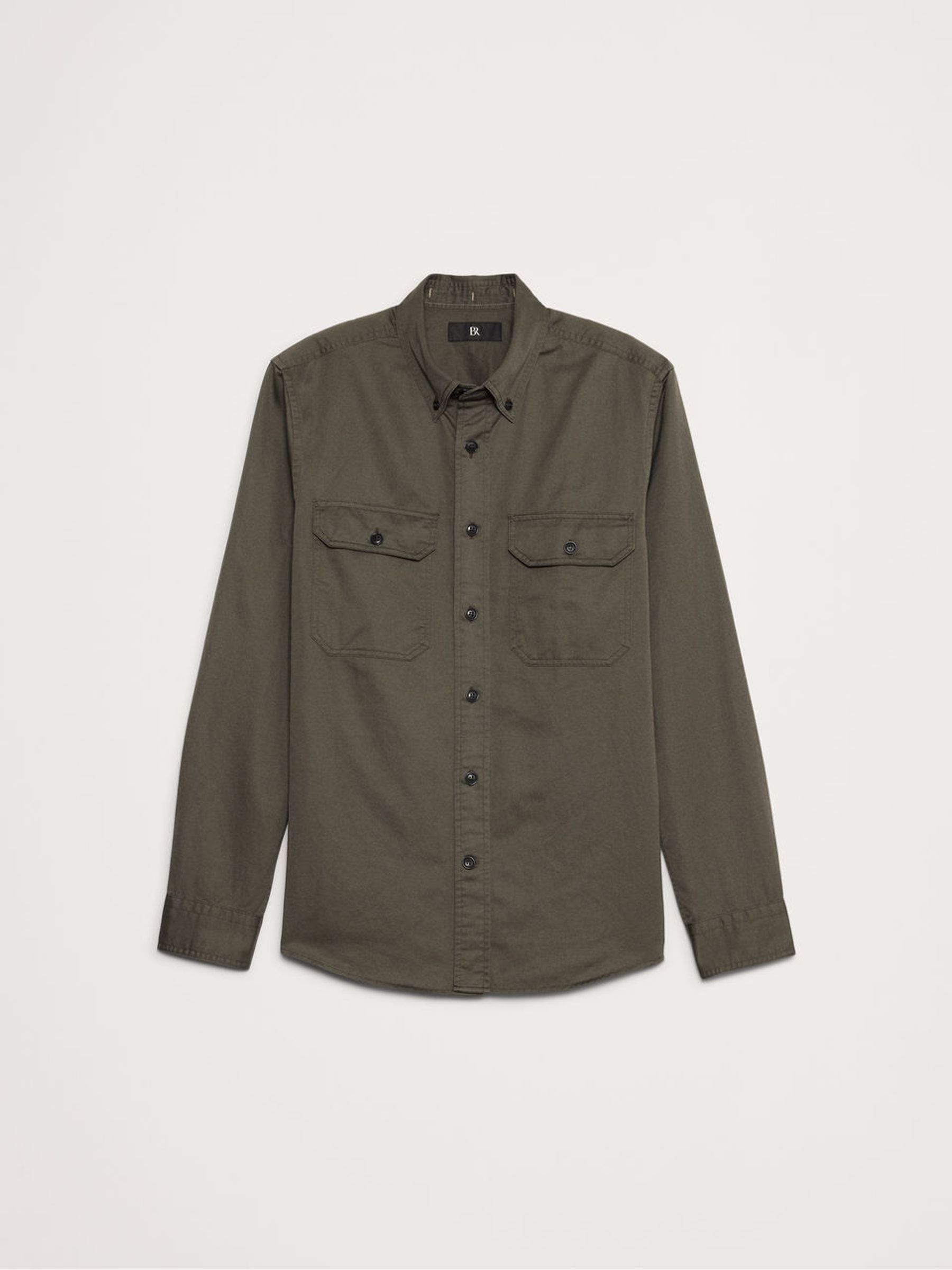 Banana Republic Green Cotton Linen Utility Shirt - Image 4 of 4