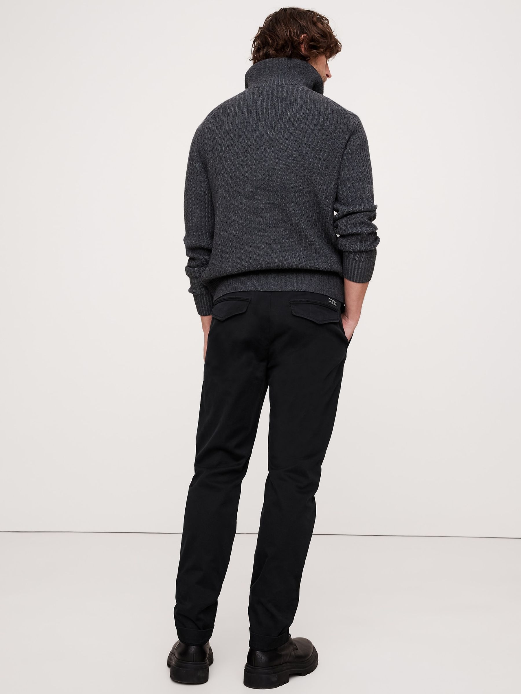 Banana Republic Black Authentic Slim Stretch Chinos - Image 2 of 4