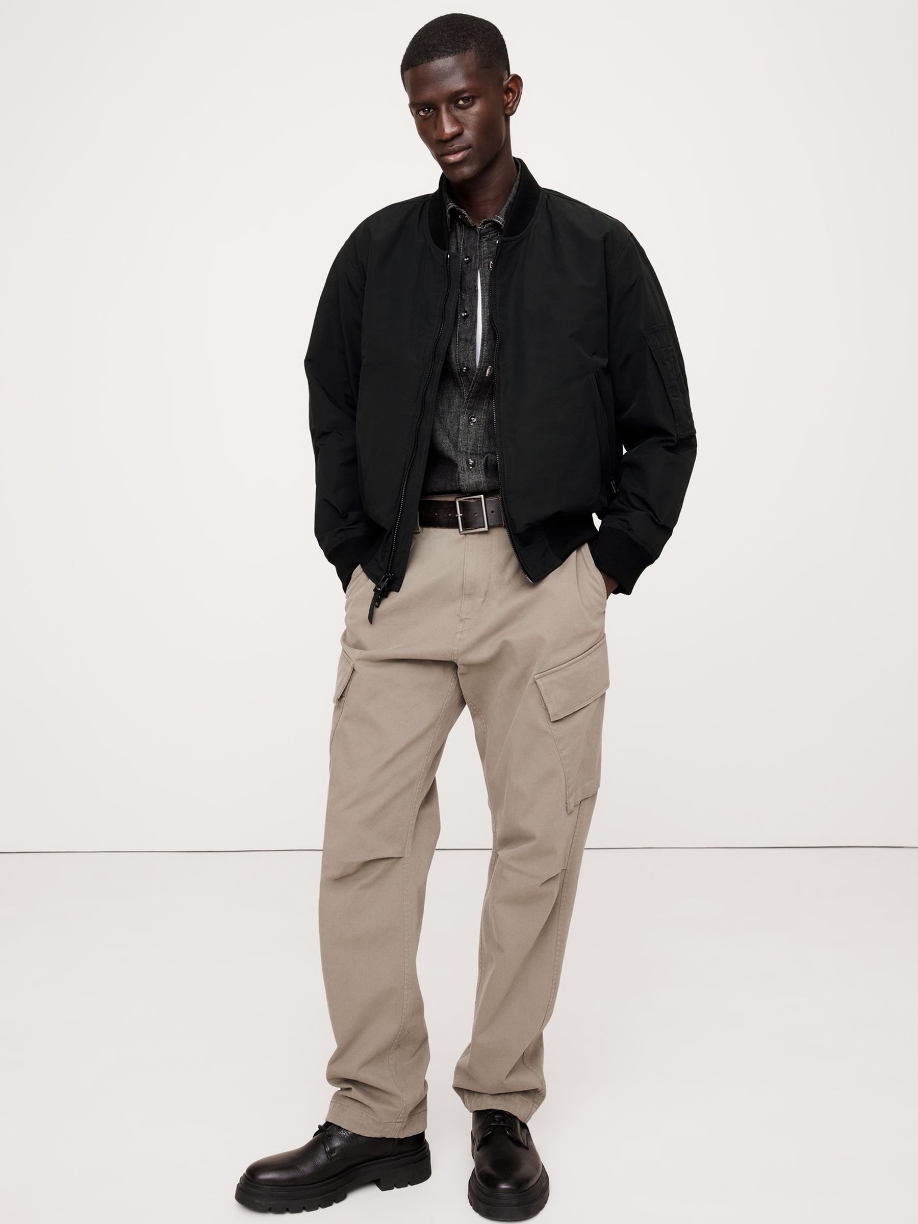 Banana Republic Black Water-Resistant Bomber Jacket | Gap