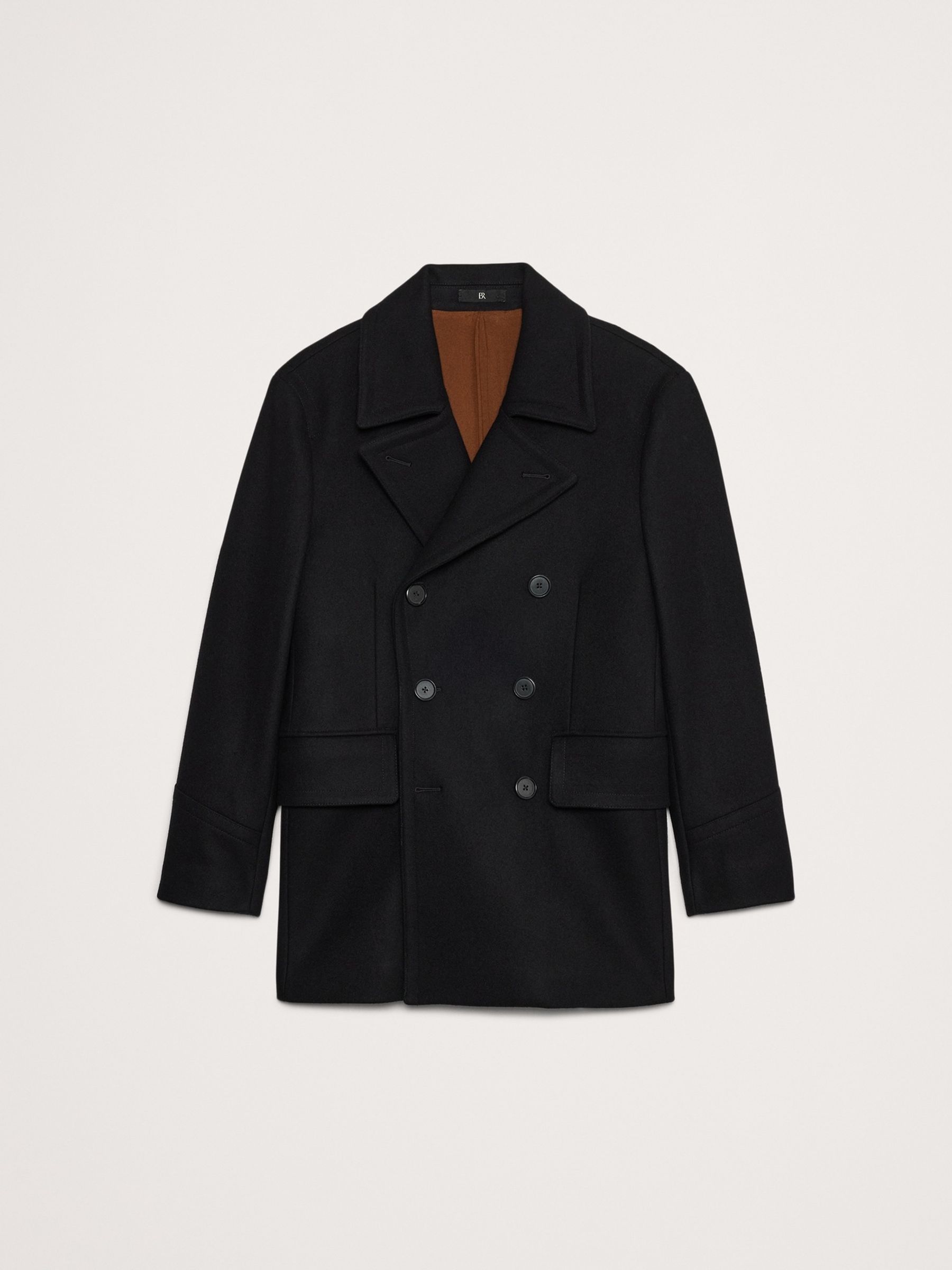 Banana Republic Black Italian Melton Peacoat | Gap