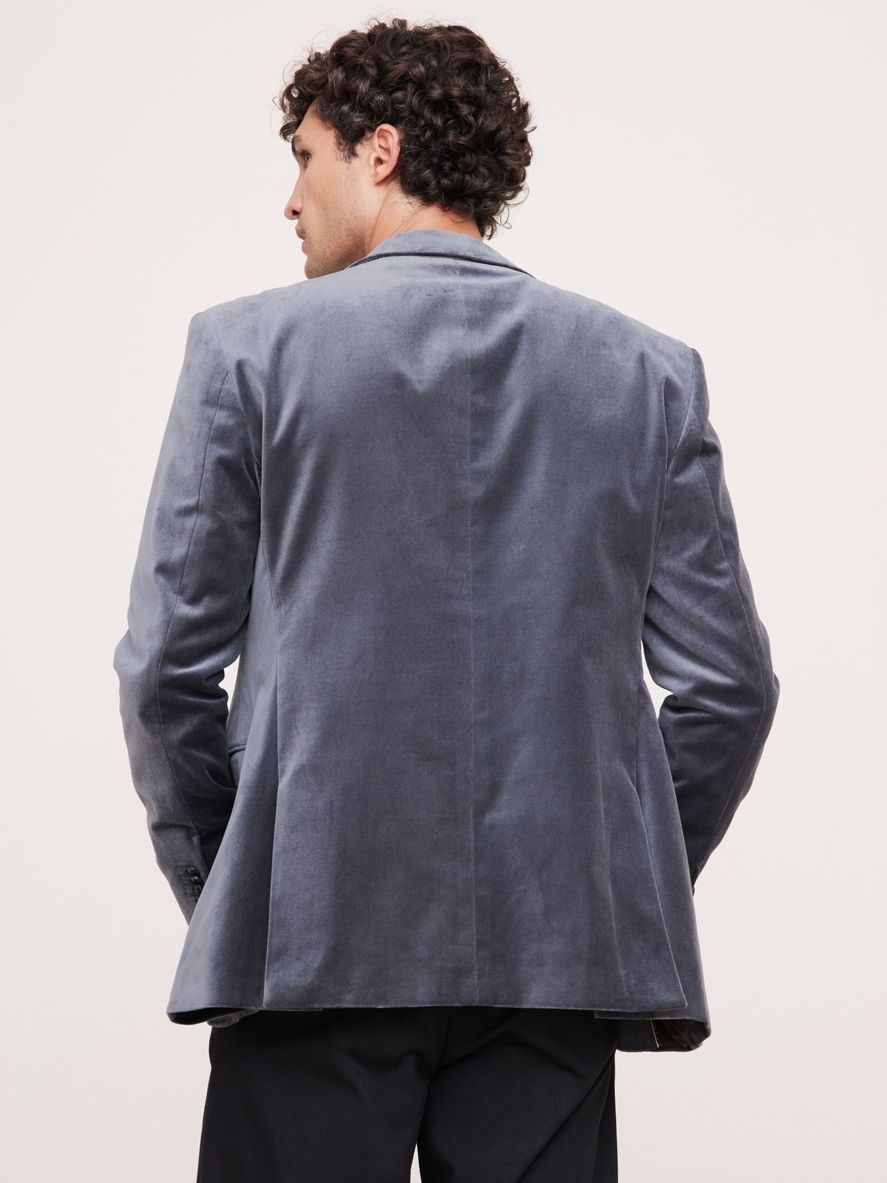 Banana Republic Charcoal Grey Cotton Velvet Blazer - Image 3 of 5