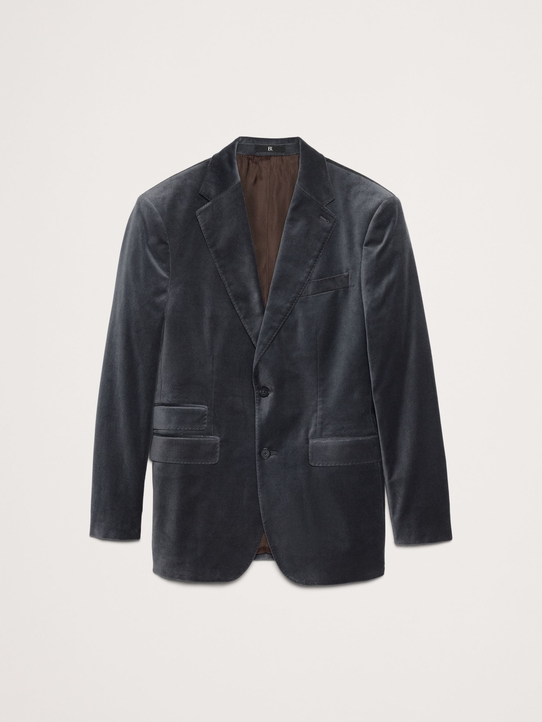Banana Republic Charcoal Grey Cotton Velvet Blazer - Image 4 of 5