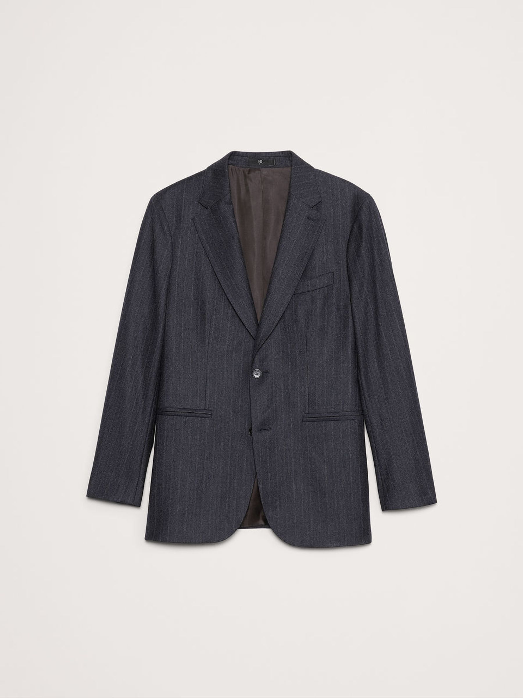 Banana Republic Navy Blue Stripe Wool Suit Jacket - Image 5 of 6