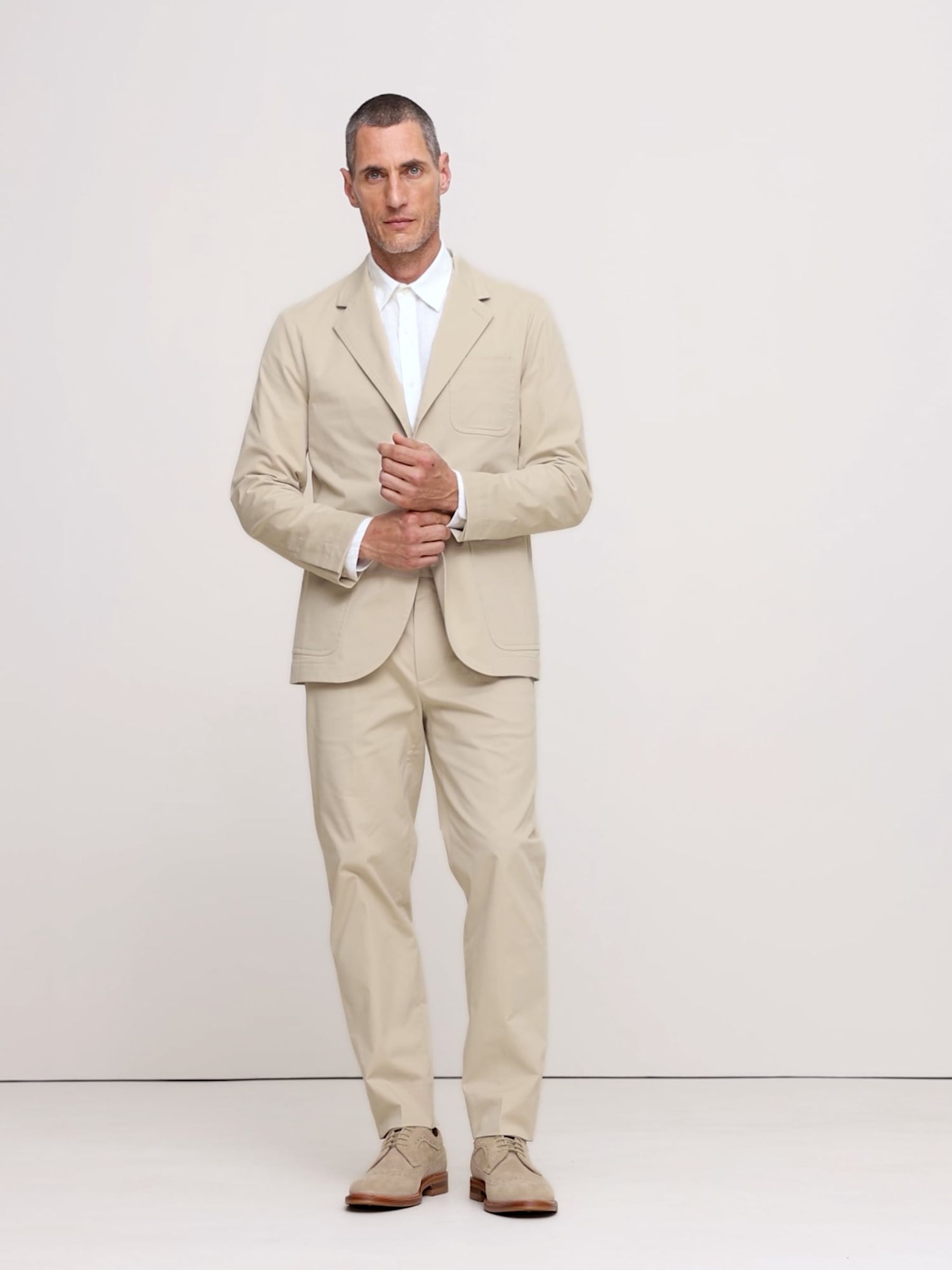 Banana Republic Cream Italian Stretch Blazer - Image 3 of 6