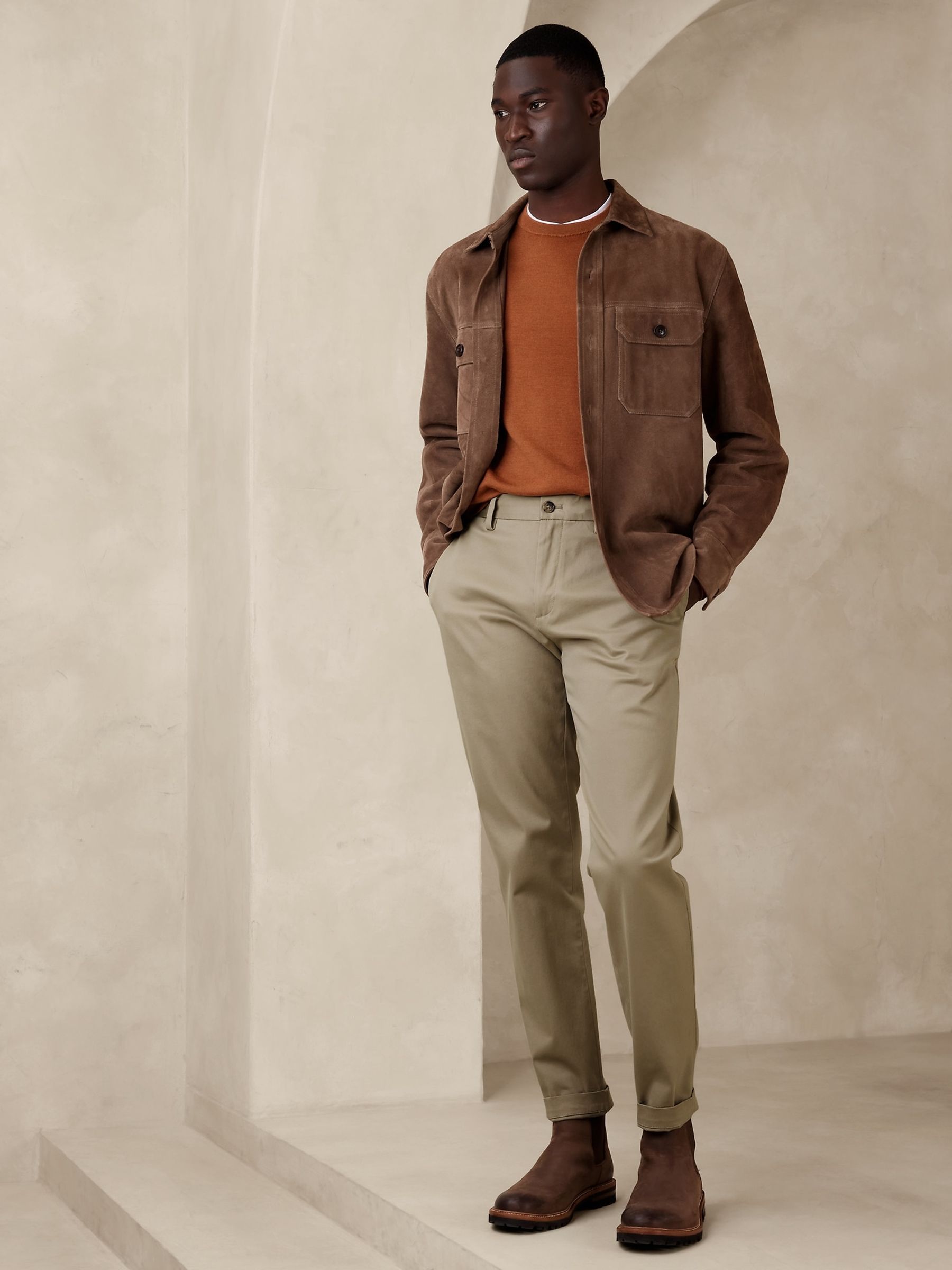 Banana Republic Beige Athletic Tapered Fit Chinos - Image 1 of 4