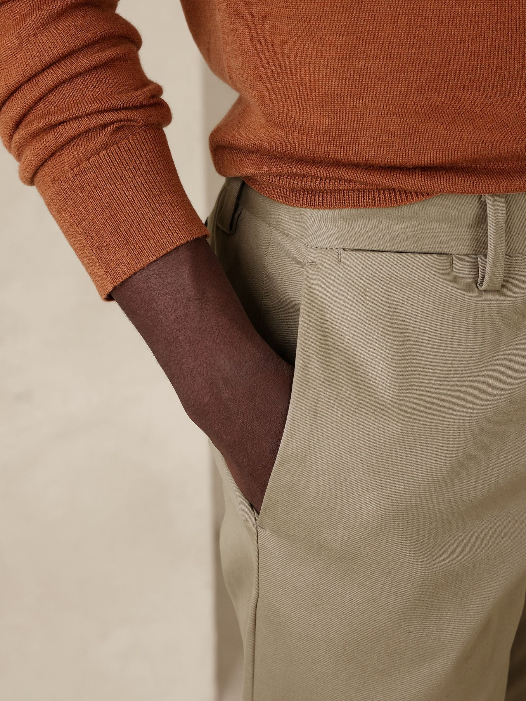 Banana Republic Beige Athletic Tapered Fit Chinos - Image 3 of 4