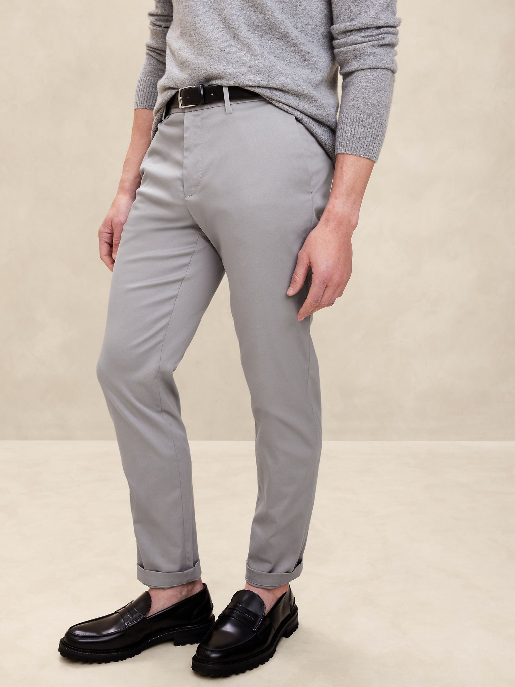 Banana Republic Grey Athletic Tapered Fit Chinos - Image 1 of 4