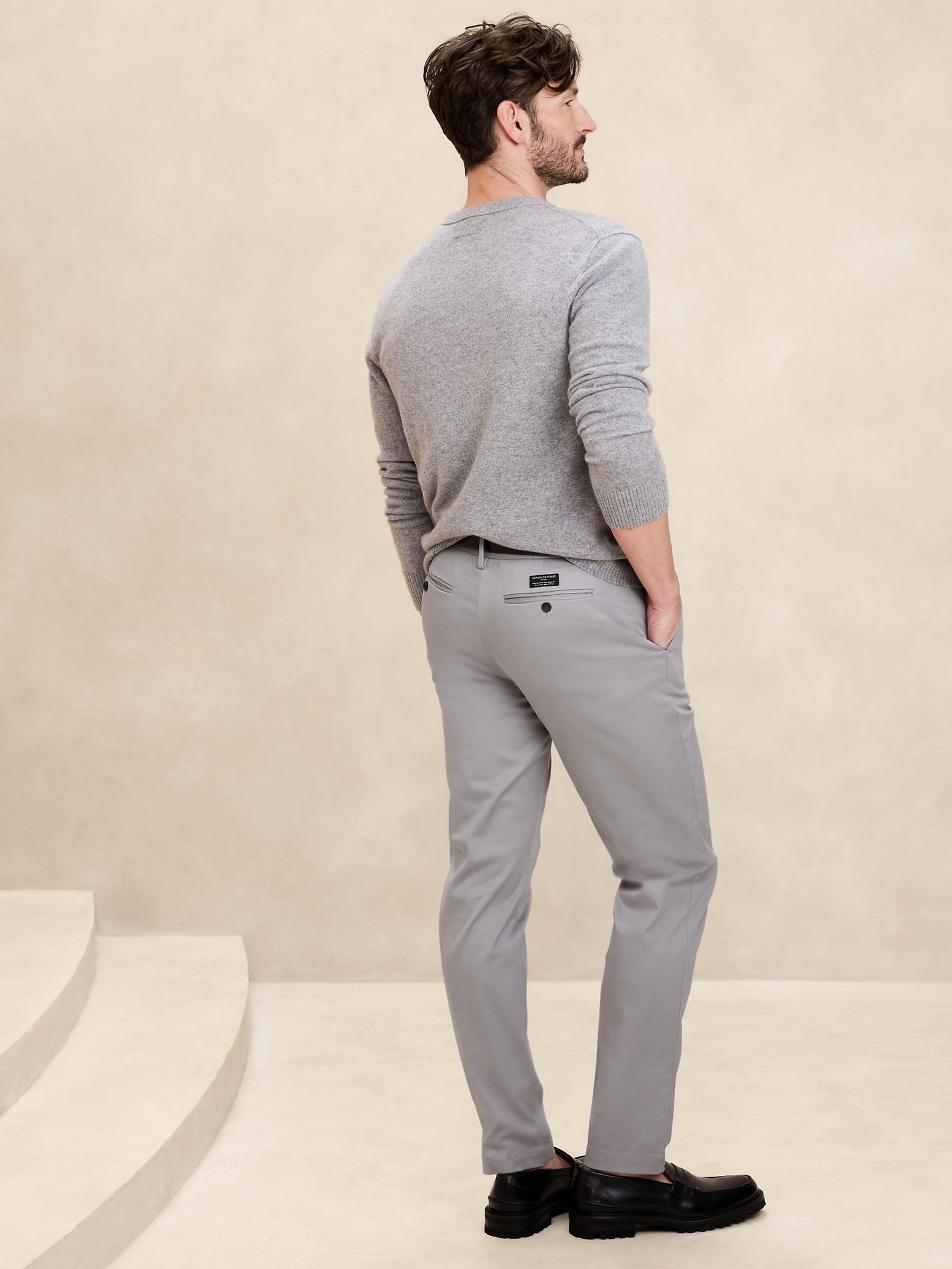 Banana Republic Grey Athletic Tapered Fit Chinos - Image 2 of 4