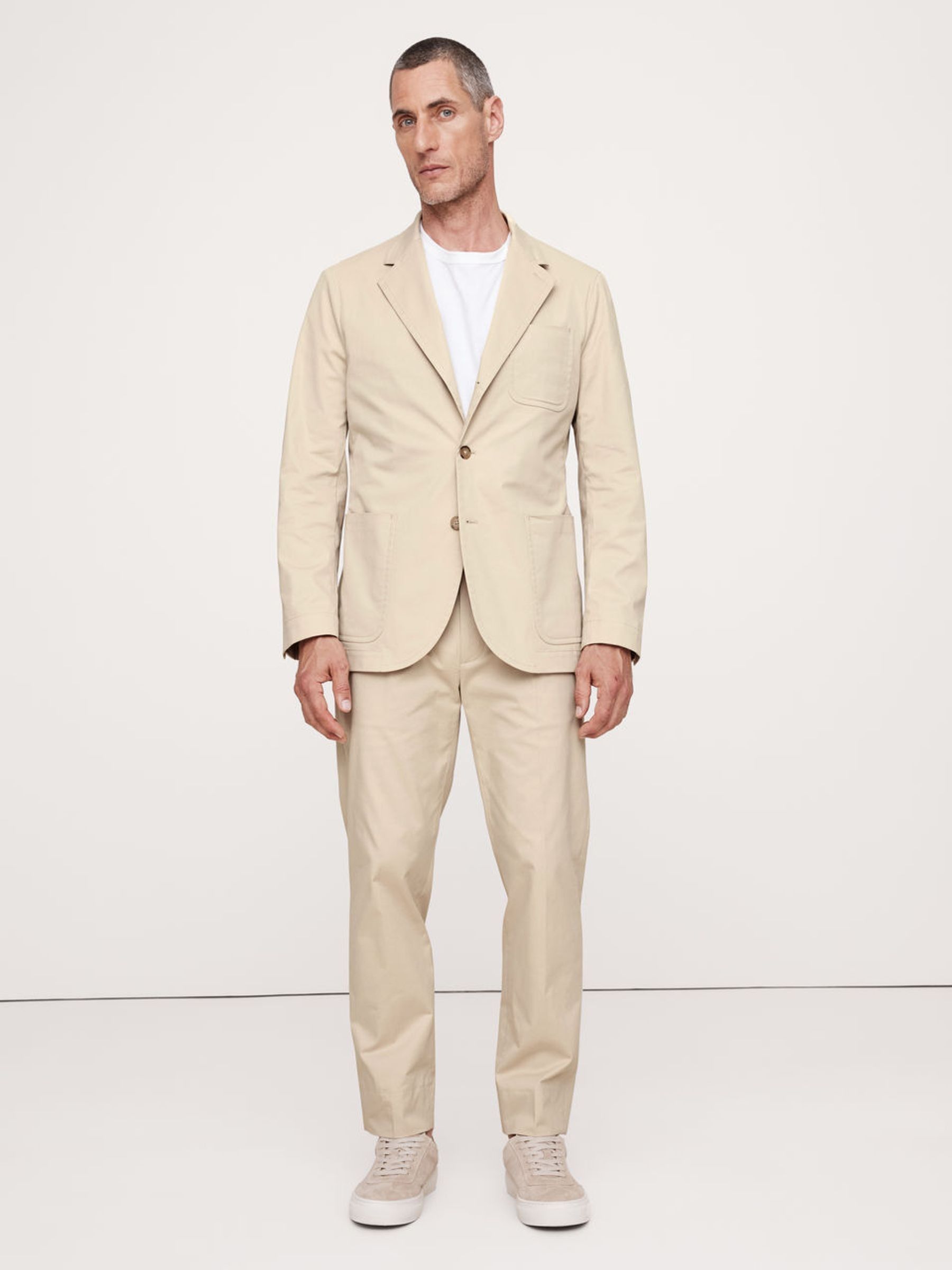 Banana Republic Cream Pleated Cropped Italian Stretch Chinos - Image 2 of 6