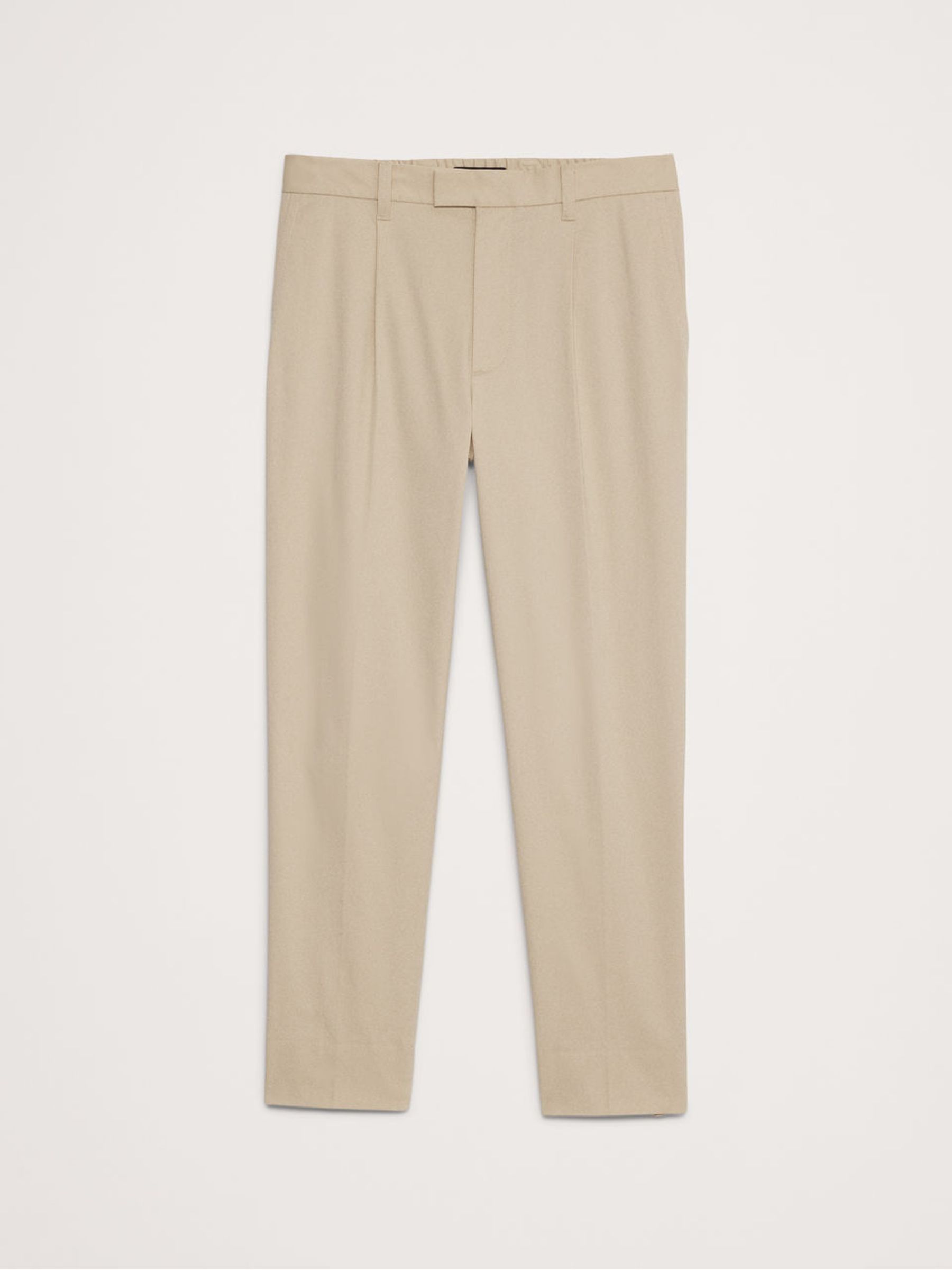 Banana Republic Cream Pleated Cropped Italian Stretch Chinos - Image 5 of 6