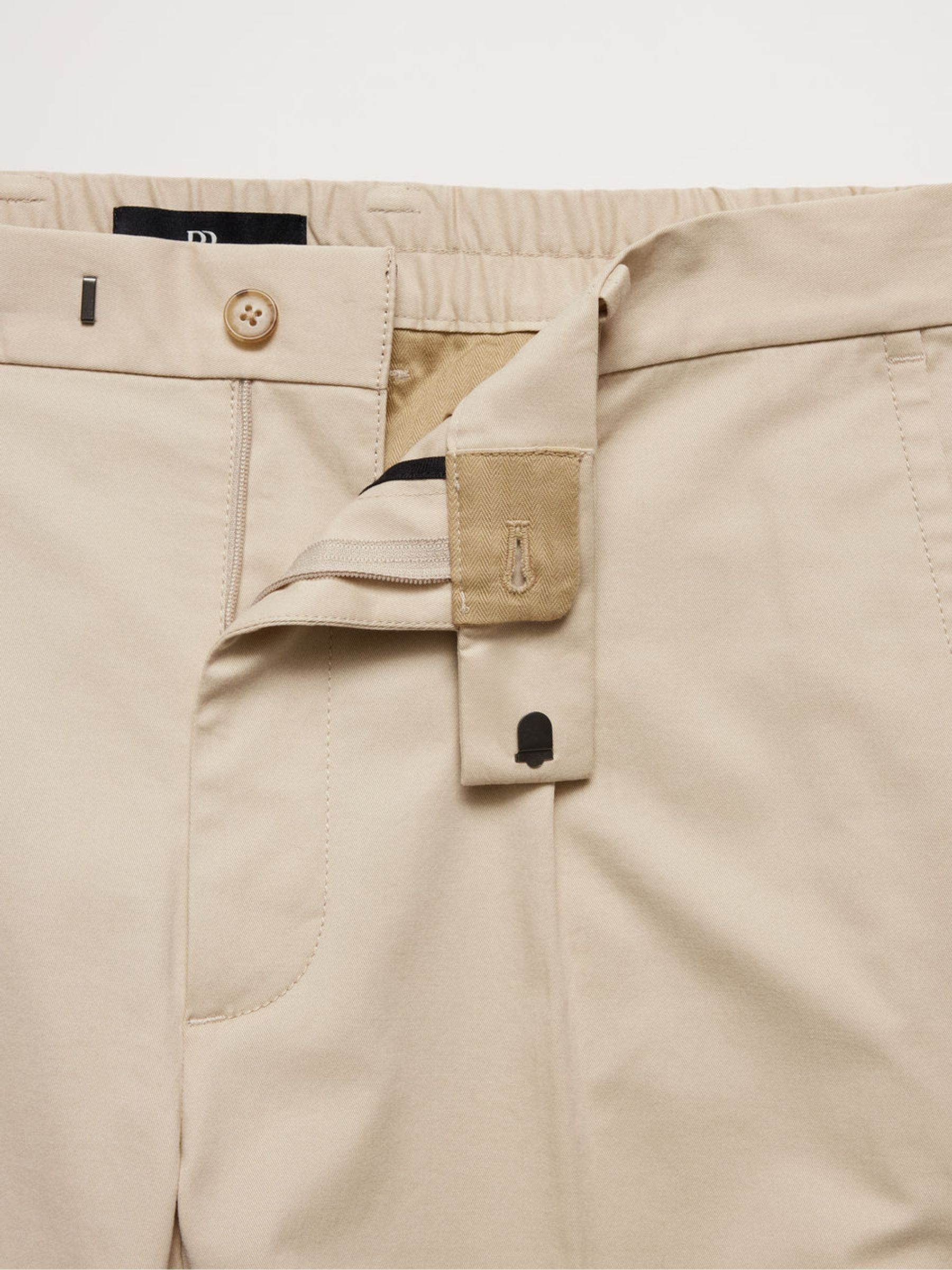 Banana Republic Cream Pleated Cropped Italian Stretch Chinos - Image 6 of 6