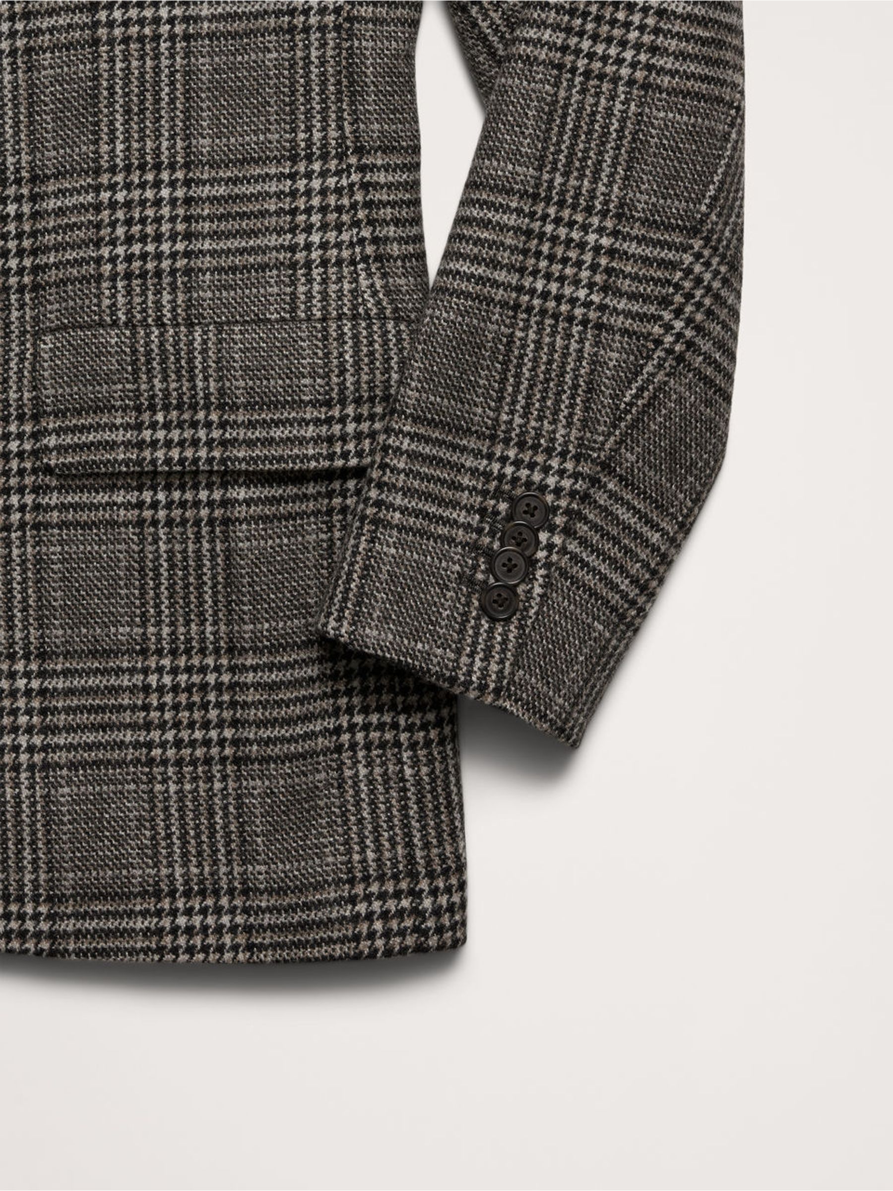 Banana Republic Grey Italian Plaid Sport Coat Jacket - Image 5 of 6
