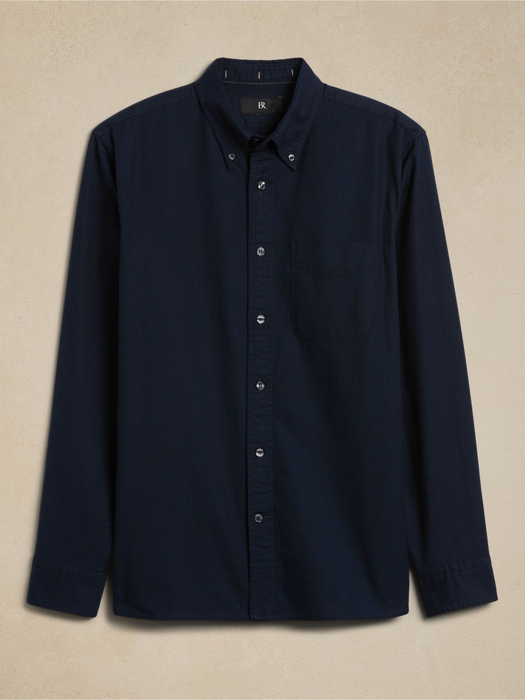 Banana Republic Navy Blue Long Sleeve Oxford Shirt - Image 2 of 2
