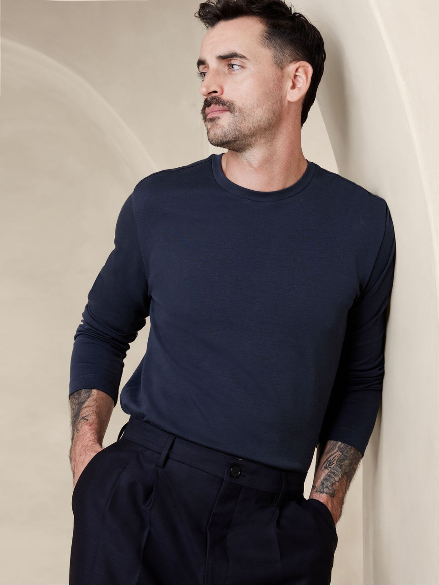 Banana Republic Navy/Blue Long Sleeve T-Shirt - Image 1 of 5