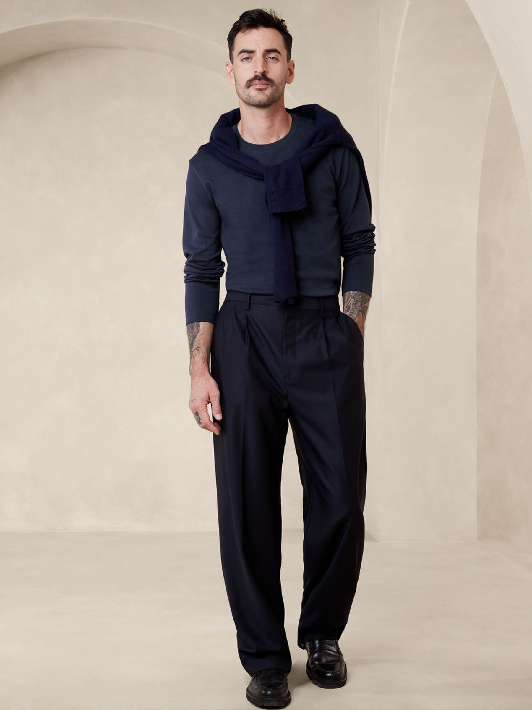 Banana Republic Navy/Blue Long Sleeve T-Shirt - Image 3 of 5