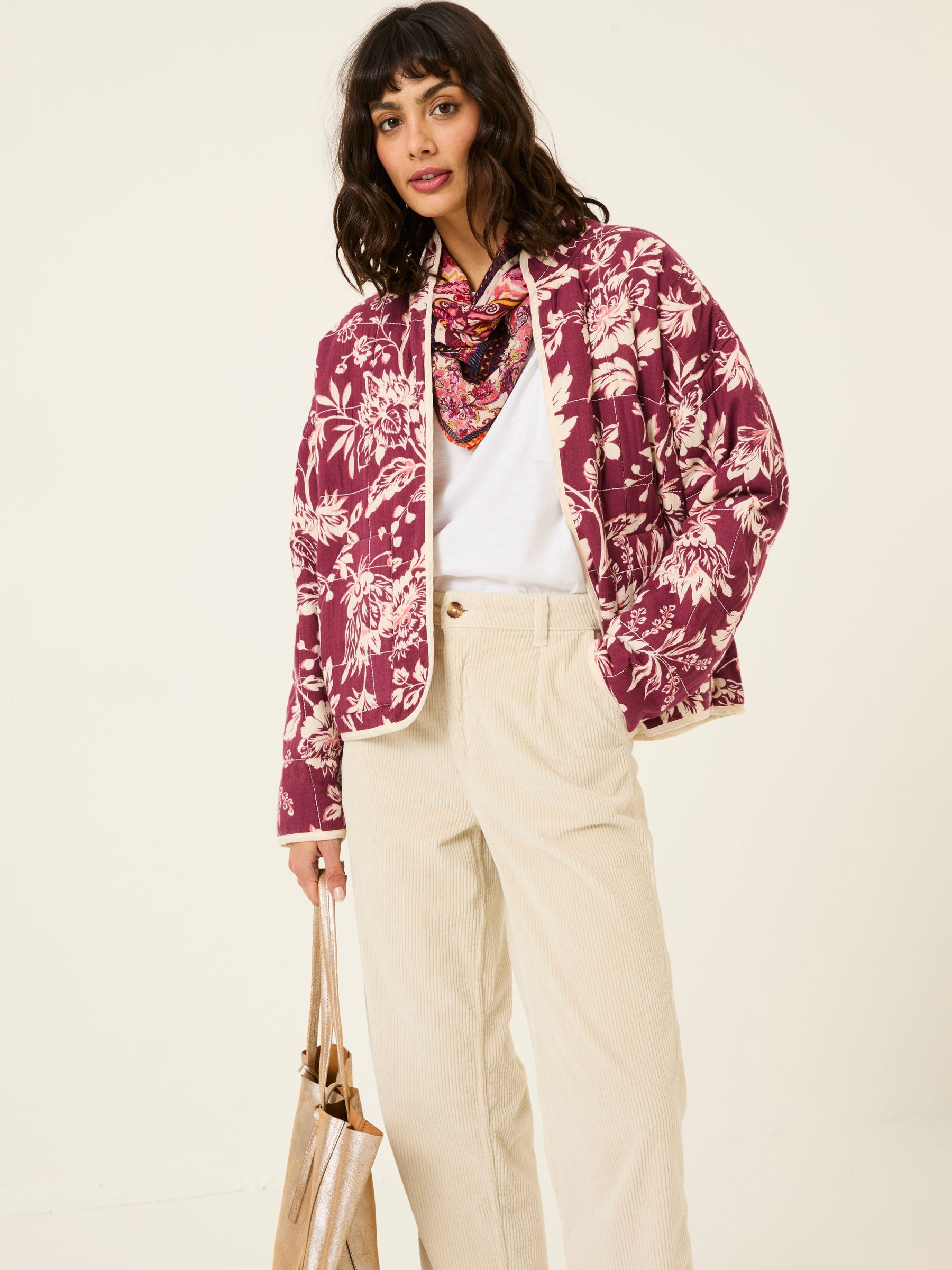 Evie Burgundy Floral Reversible Quilted Jacket - Image 2 of 13