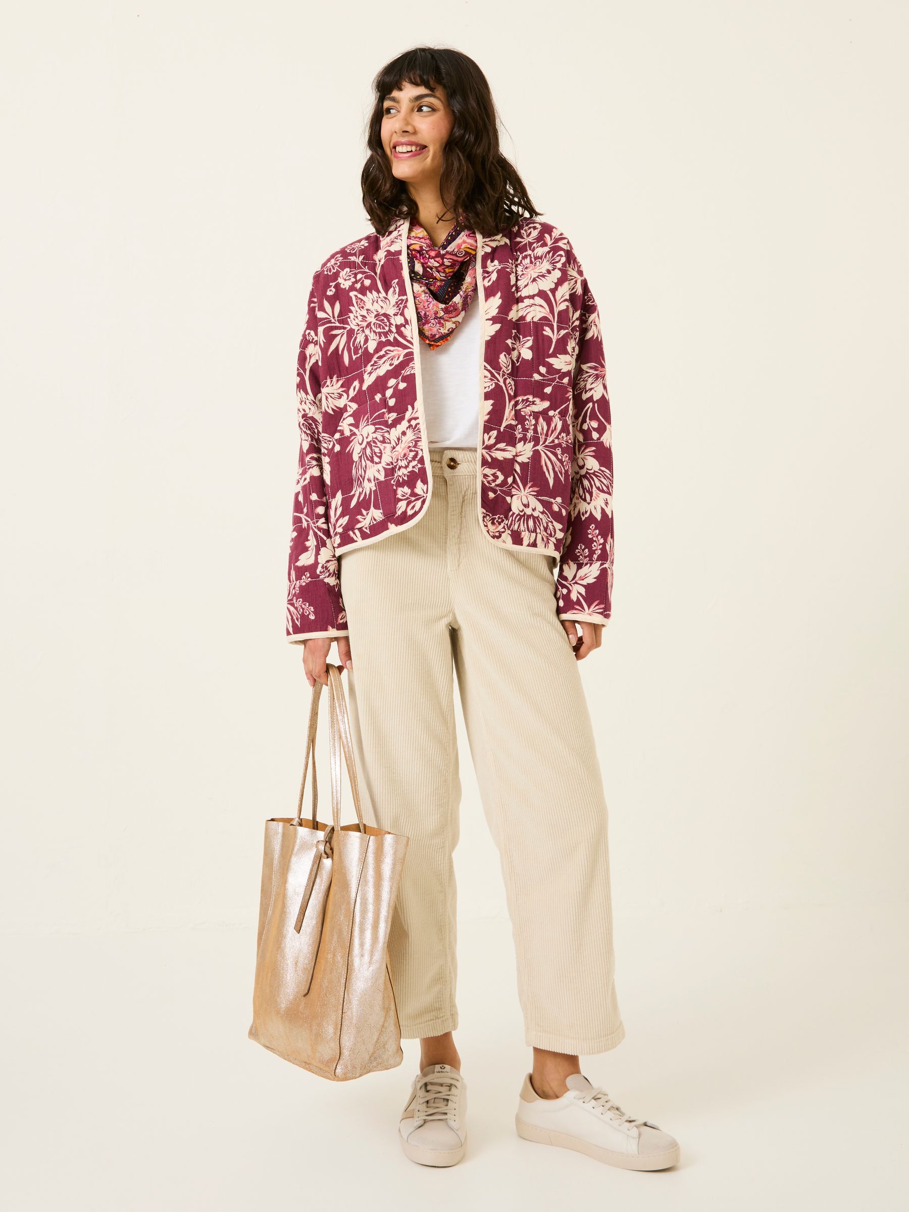 Evie Burgundy Floral Reversible Quilted Jacket - Image 4 of 13