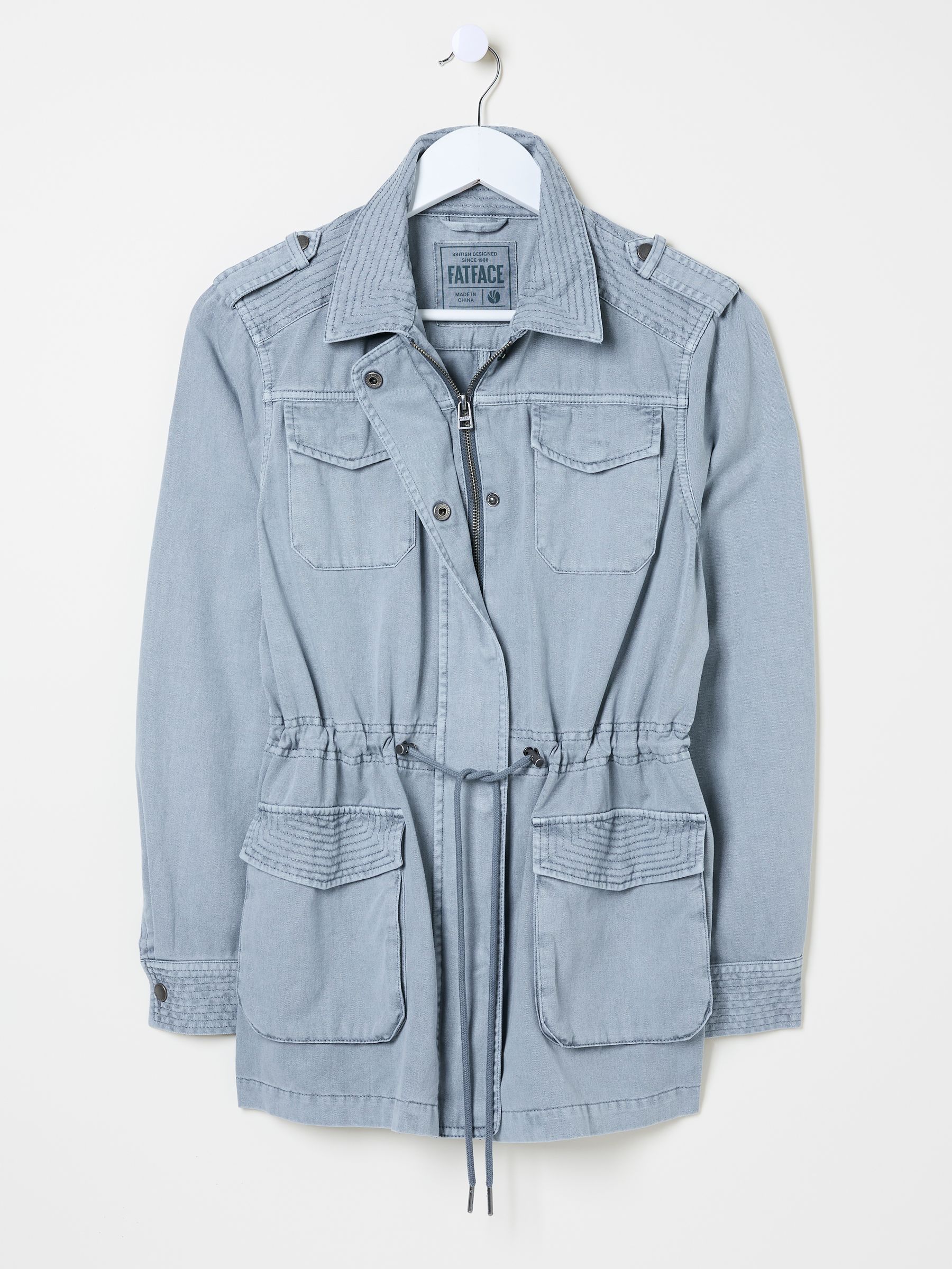 Lowen Chambray Blue 100% Cotton Field Jacket - Image 11 of 12