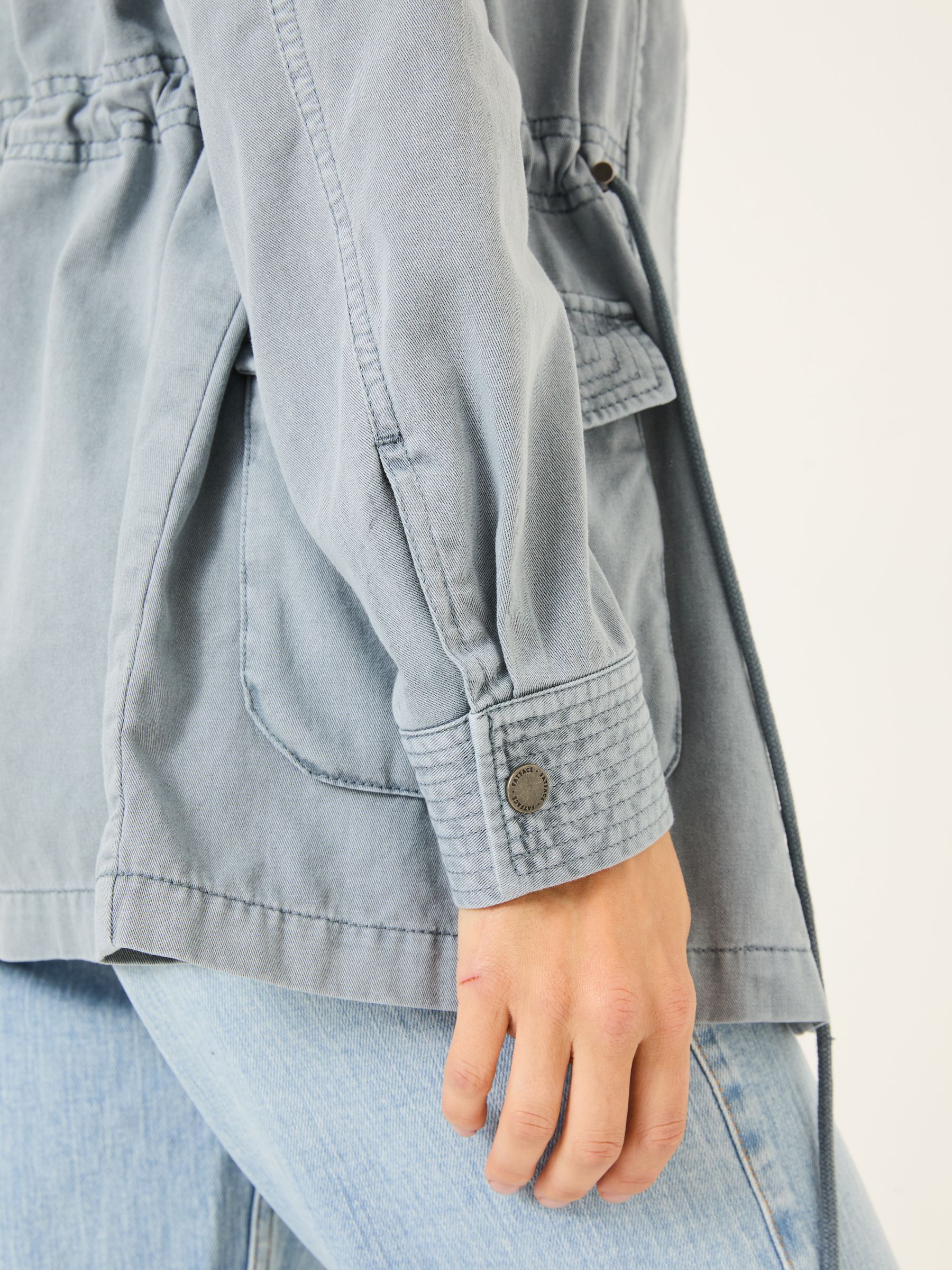 Lowen Chambray Blue 100% Cotton Field Jacket - Image 6 of 7