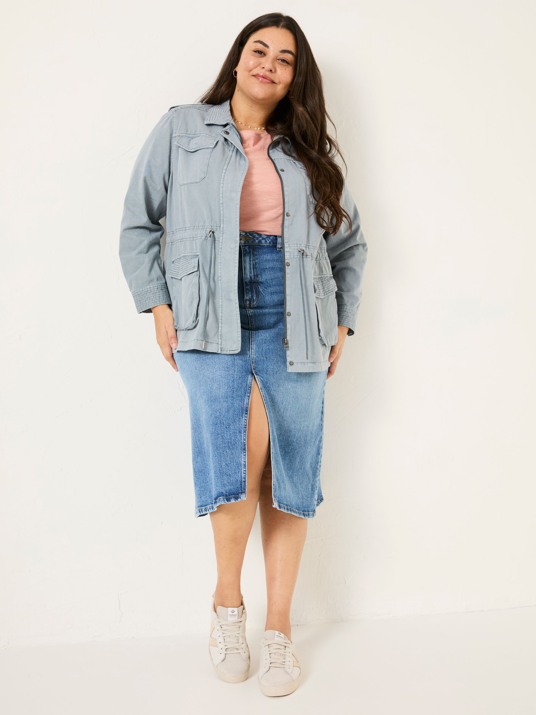 Lowen Chambray Blue 100% Cotton Field Jacket - Image 7 of 7