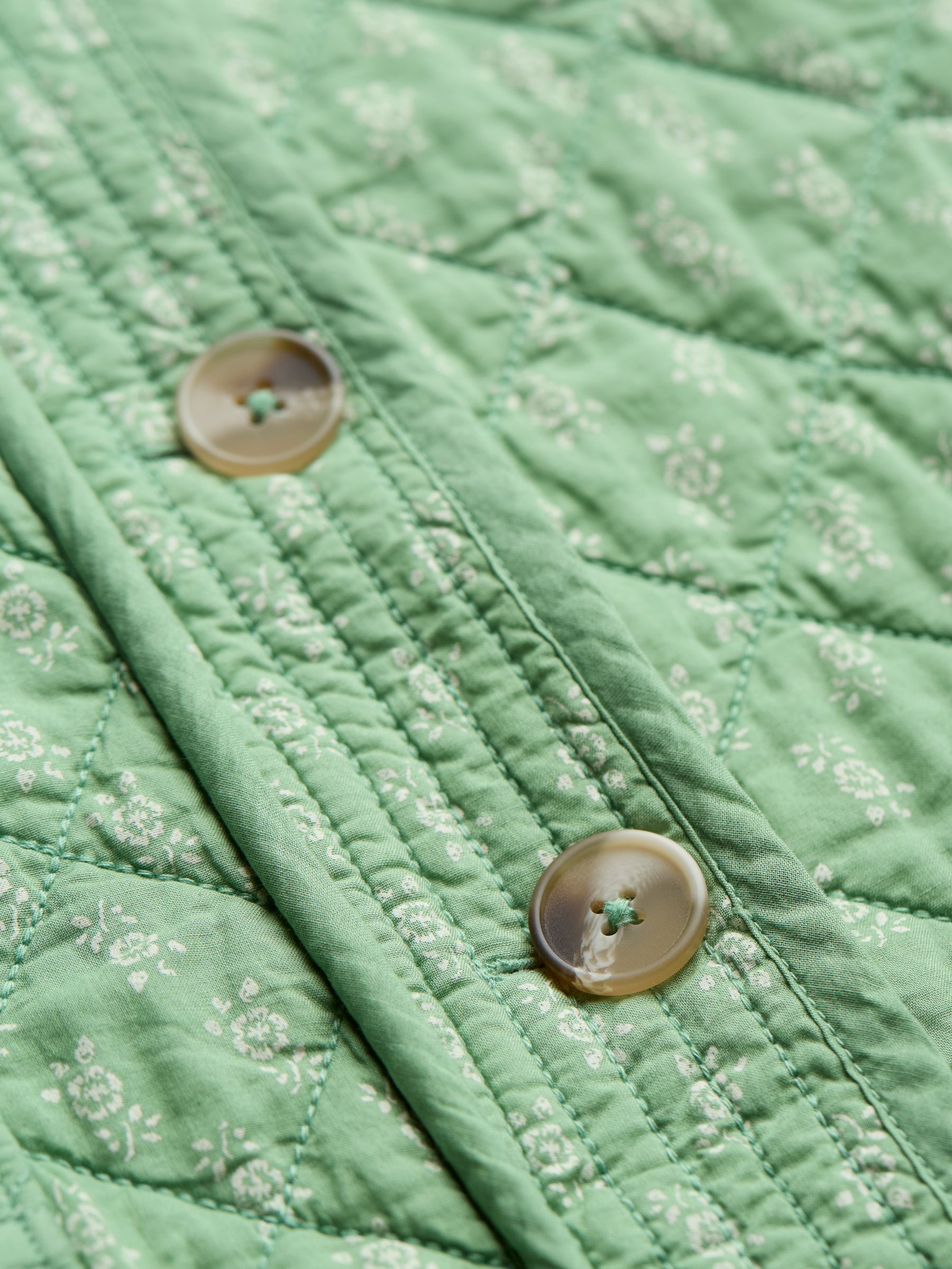 Mia Light Green Woodblock Quilted Jacket - Image 12 of 12