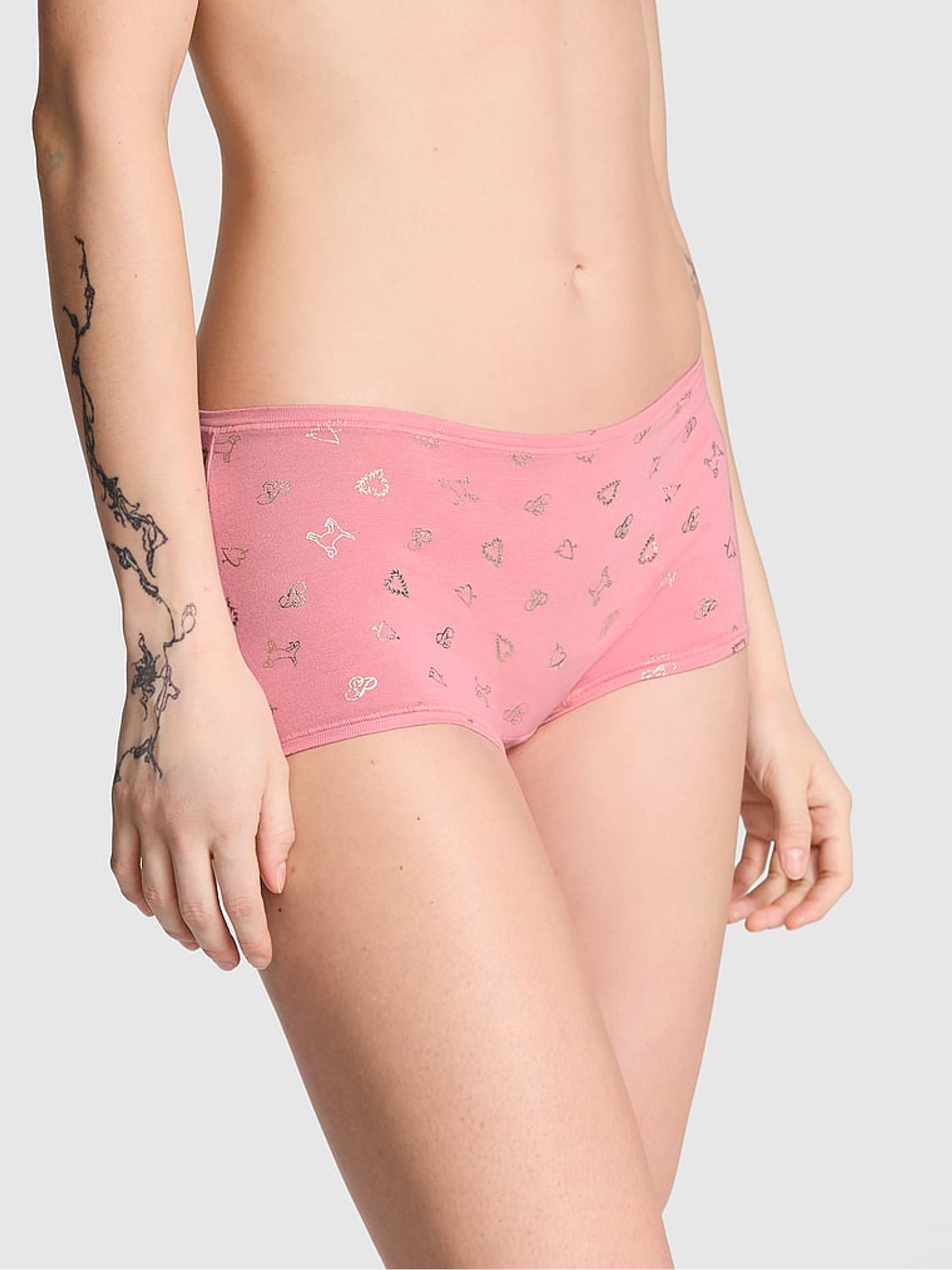 Petal Pink Cotton Boyshort Knickers - Image 1 of 3