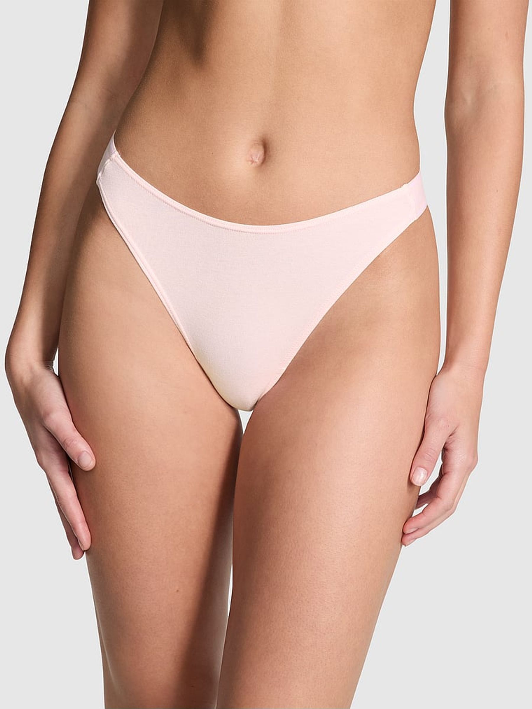 Angel Pink Thong Cotton Logo Knickers - Image 1 of 3