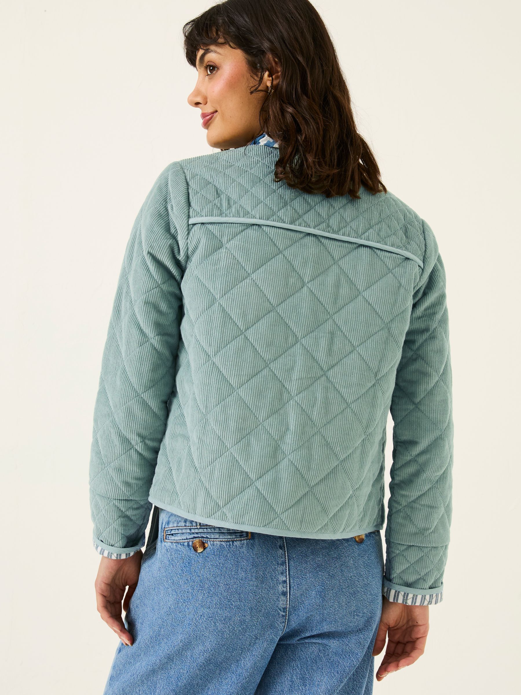 Maeve Light Blue Cord Quilted Jacket - Image 2 of 7