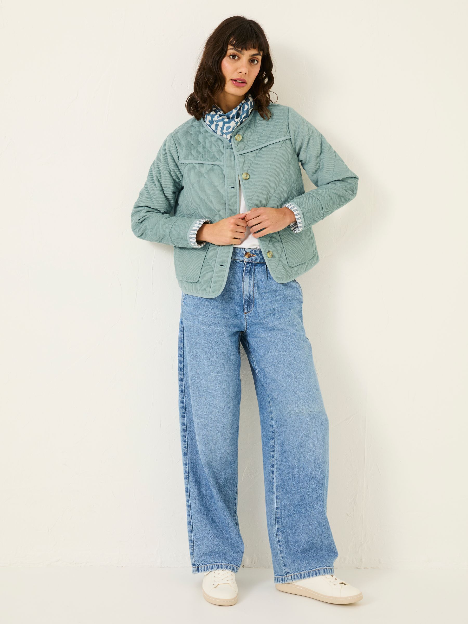 Maeve Light Blue Cord Quilted Jacket - Image 3 of 7