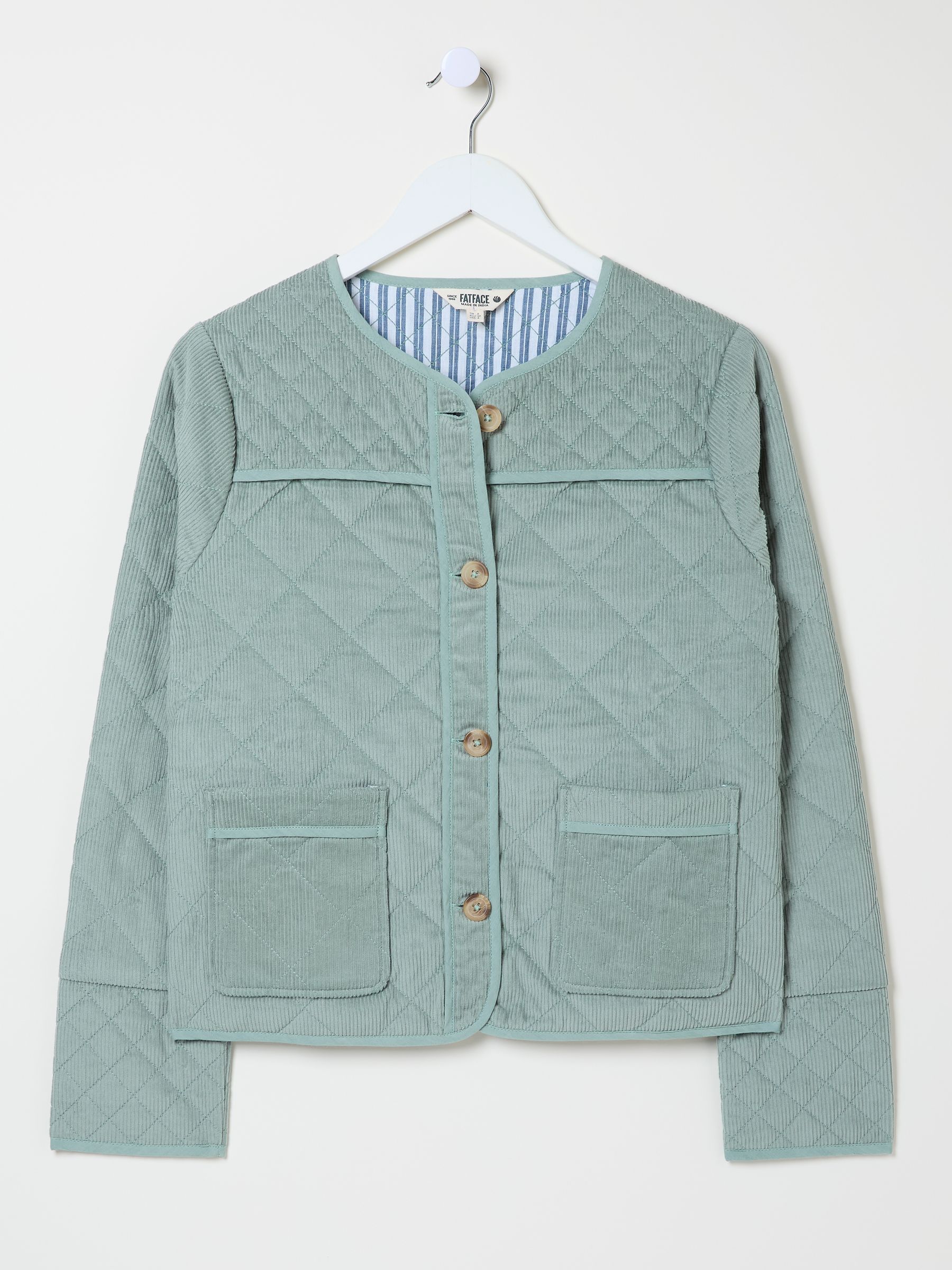 Maeve Light Blue Cord Quilted Jacket - Image 6 of 7