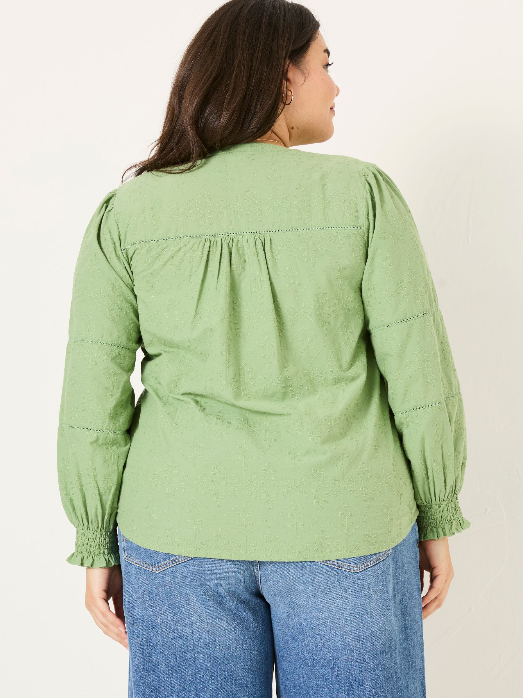Poppy Olive Green Embroidered Blouse - Image 6 of 9