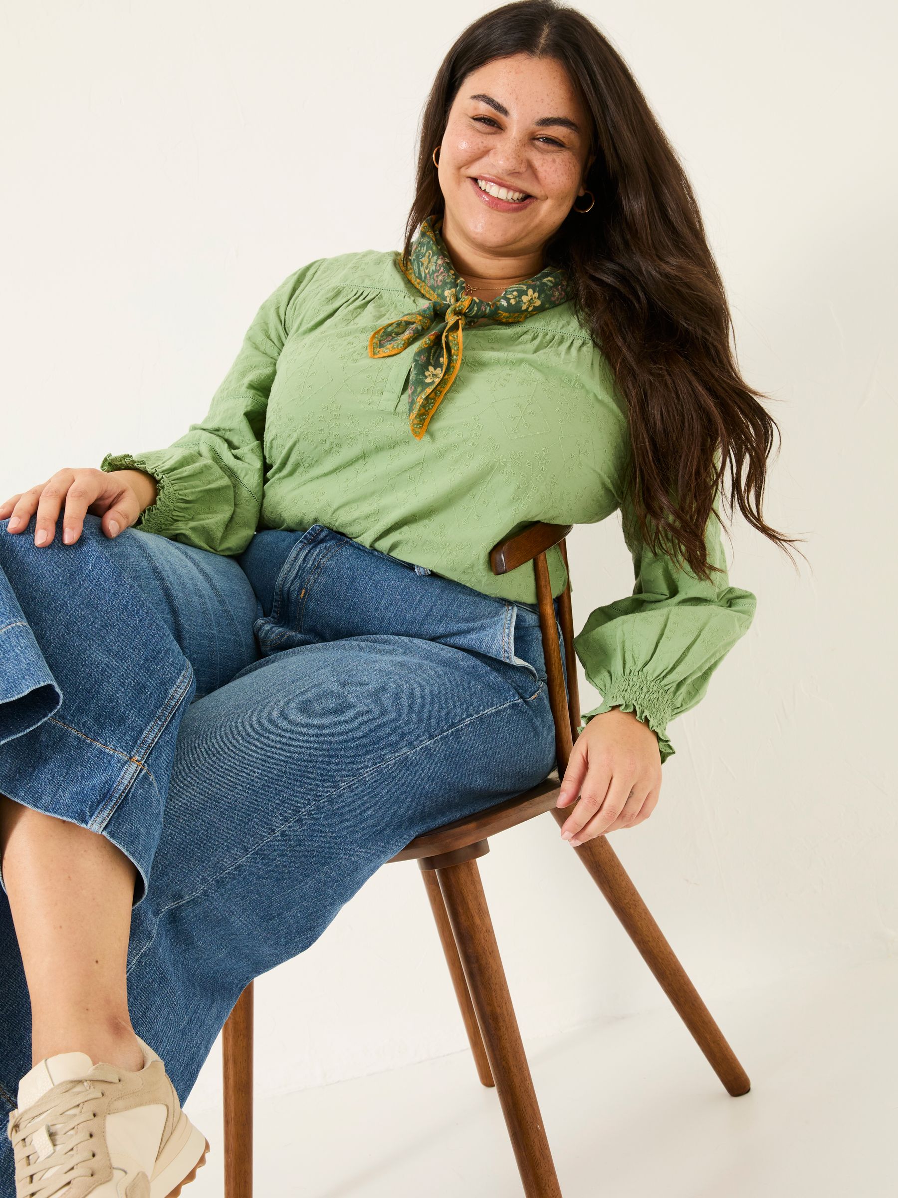 Poppy Olive Green Embroidered Blouse - Image 8 of 9