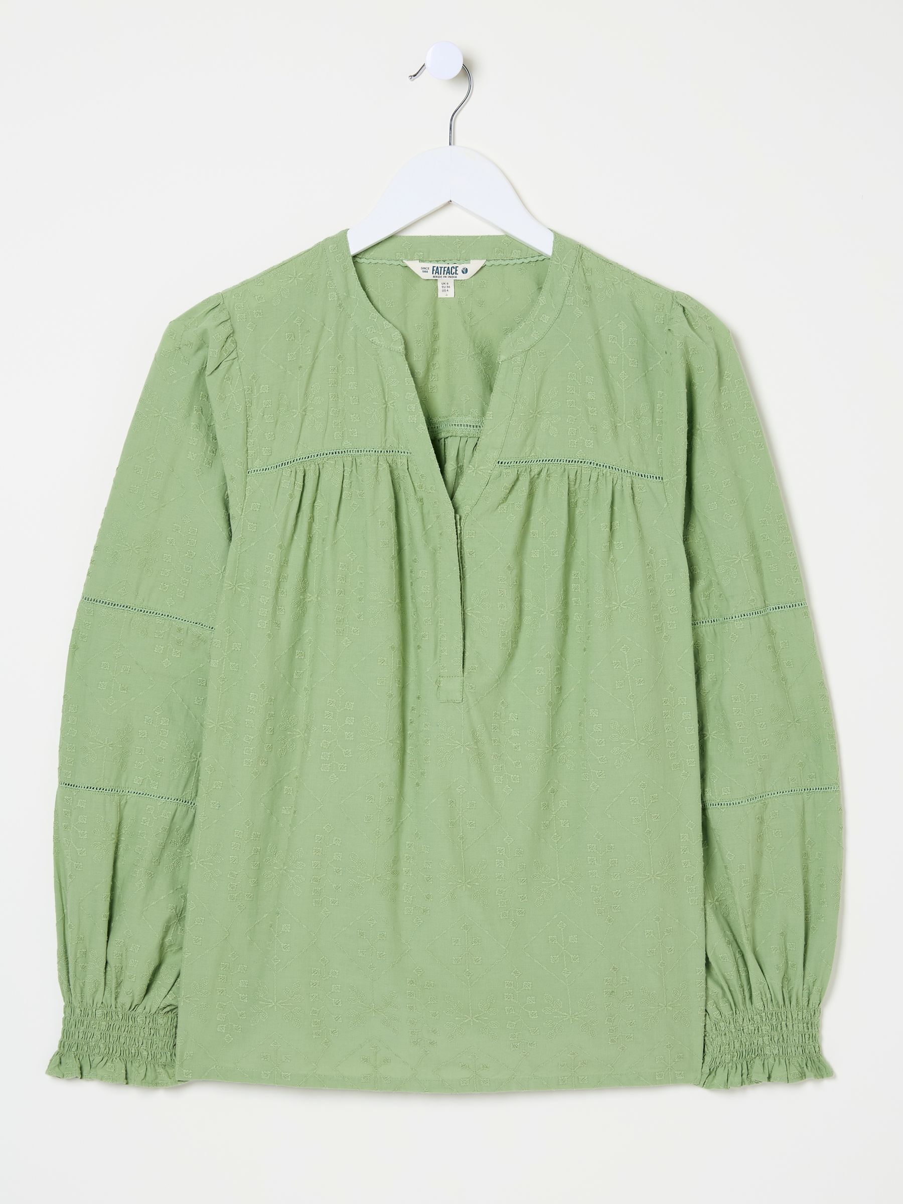 Poppy Olive Green Embroidered Blouse - Image 9 of 9