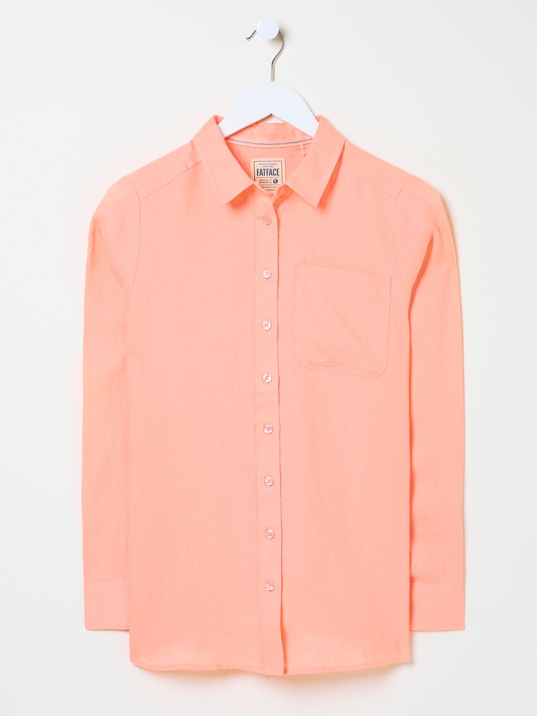 Coral Pink Olivia Linen Shirt - Image 6 of 6