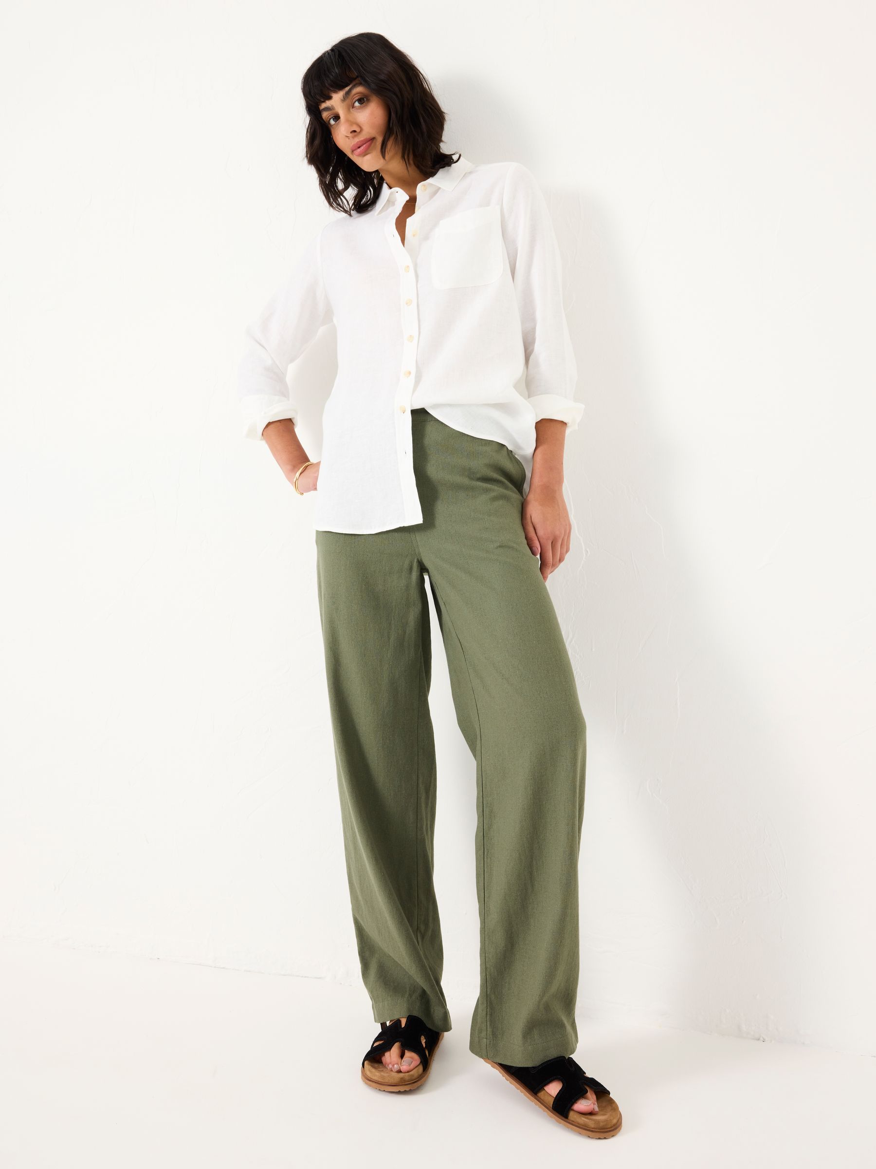 White Olivia Linen Shirt - Image 3 of 6
