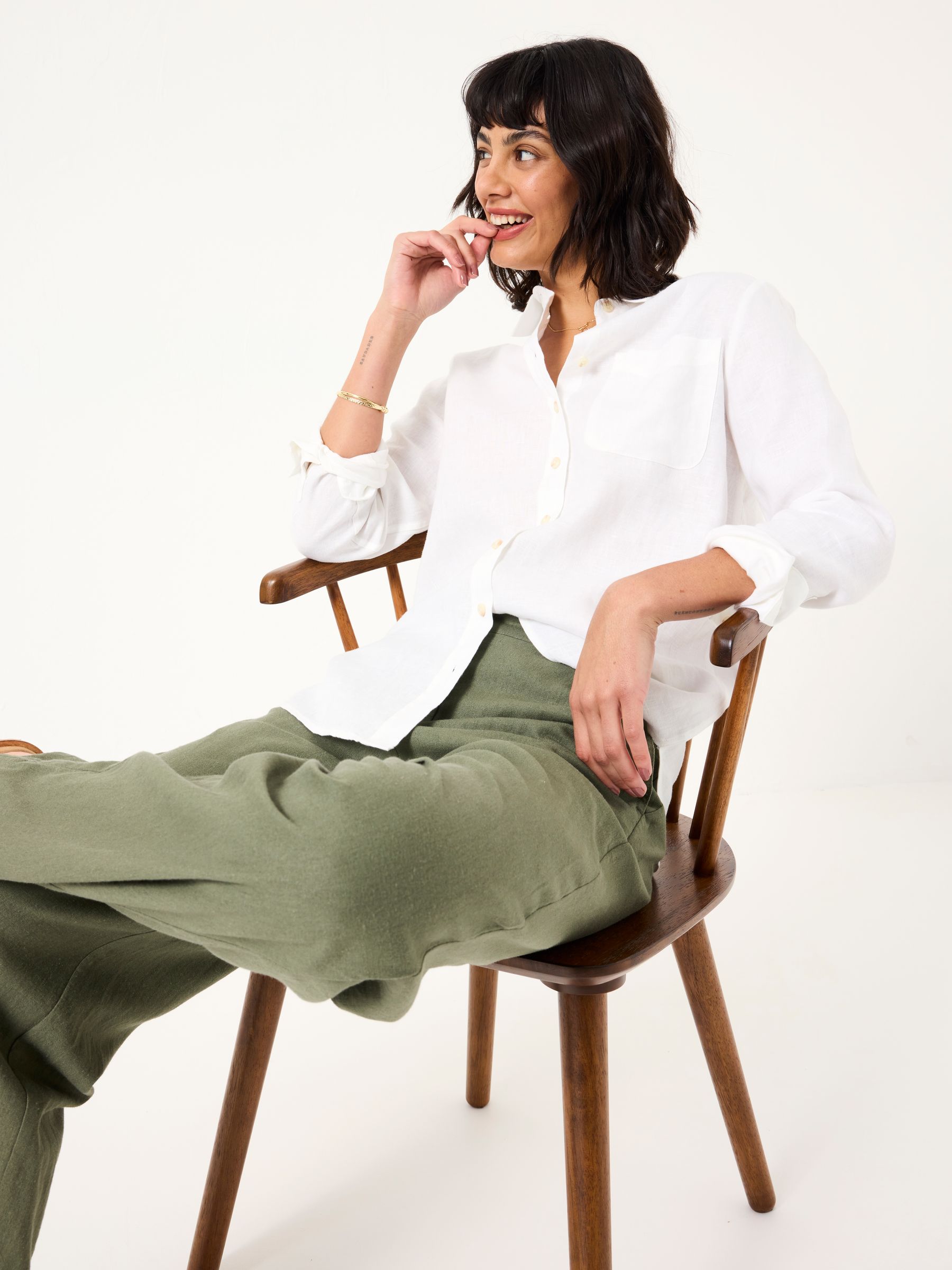 White Olivia Linen Shirt - Image 5 of 6
