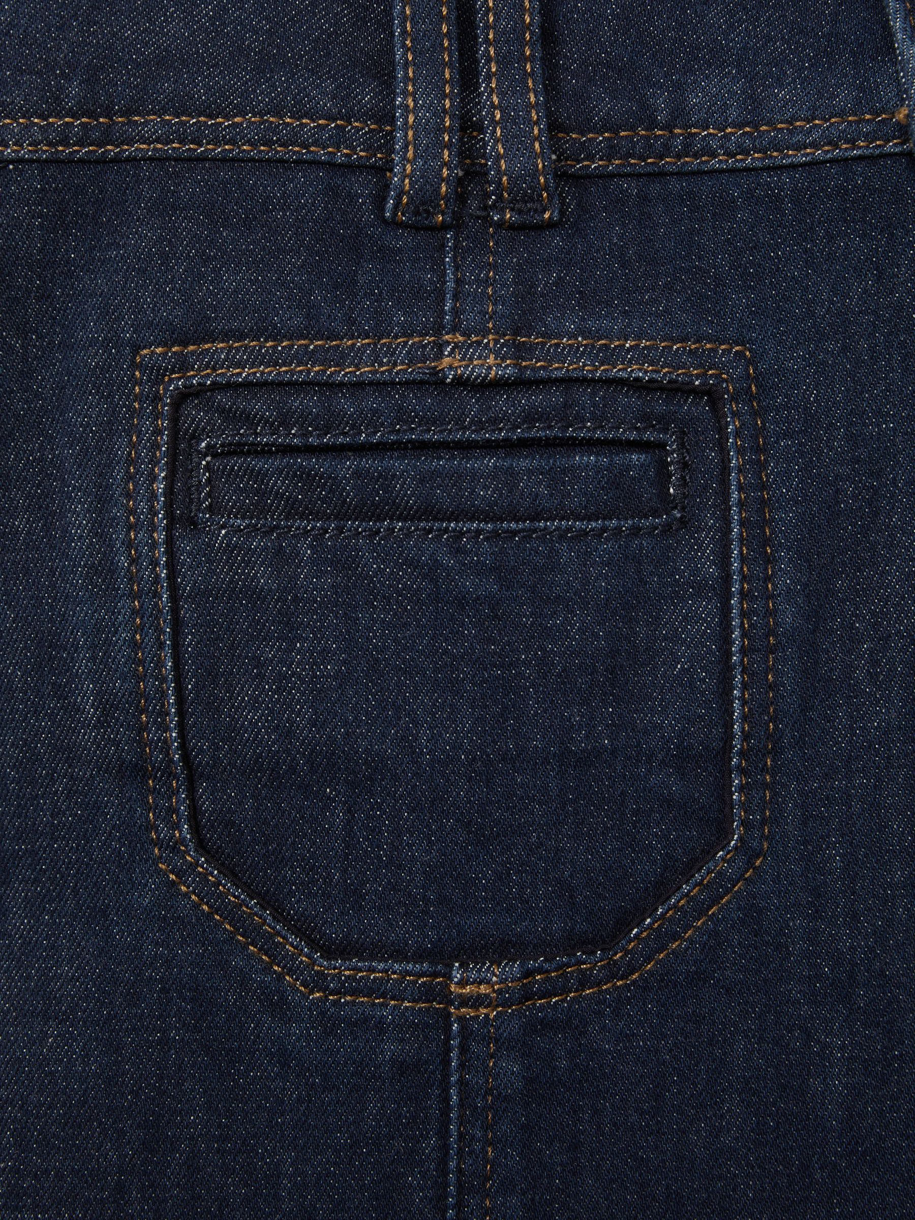 Leenah Wide Catania Blue Paige Catania Blue Exposed Button Wide Leg Jeans - Image 5 of 5