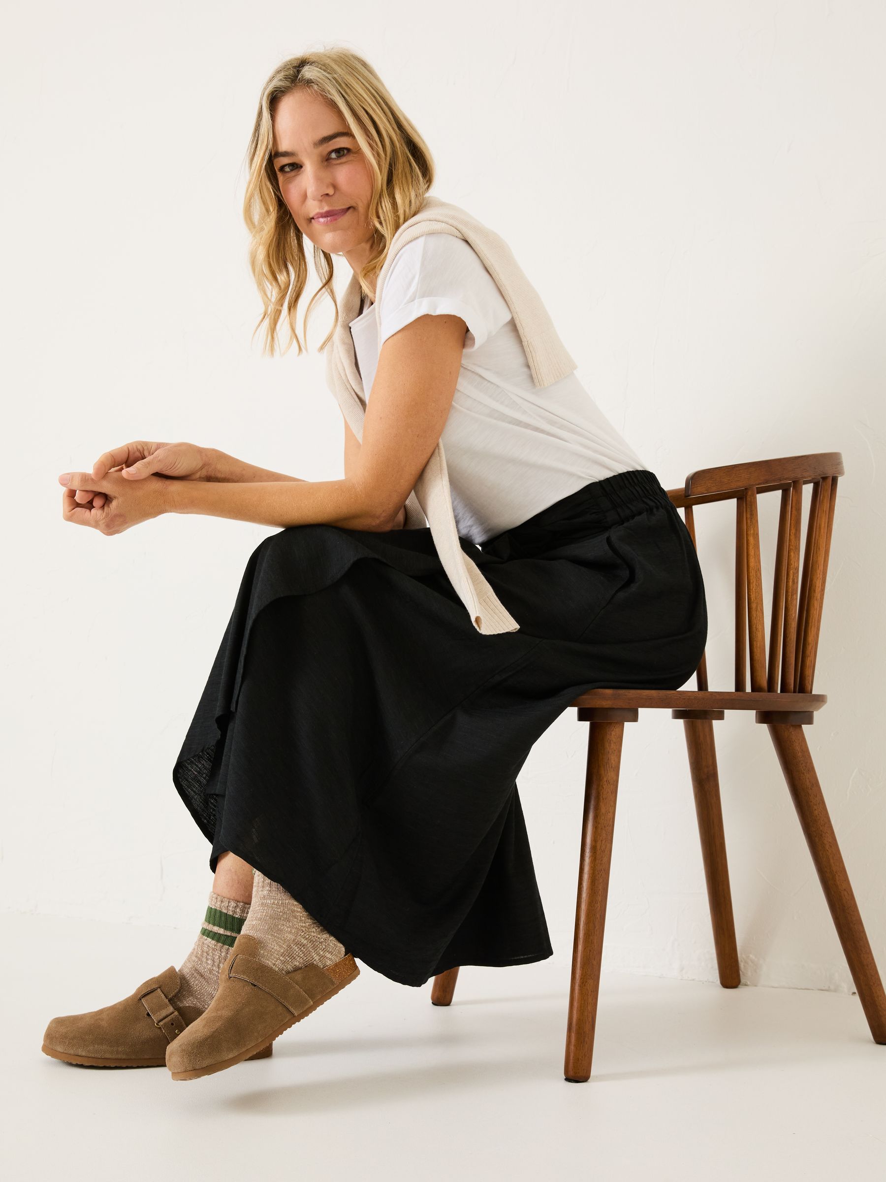 Juni Black Midi Skirt - Image 3 of 5