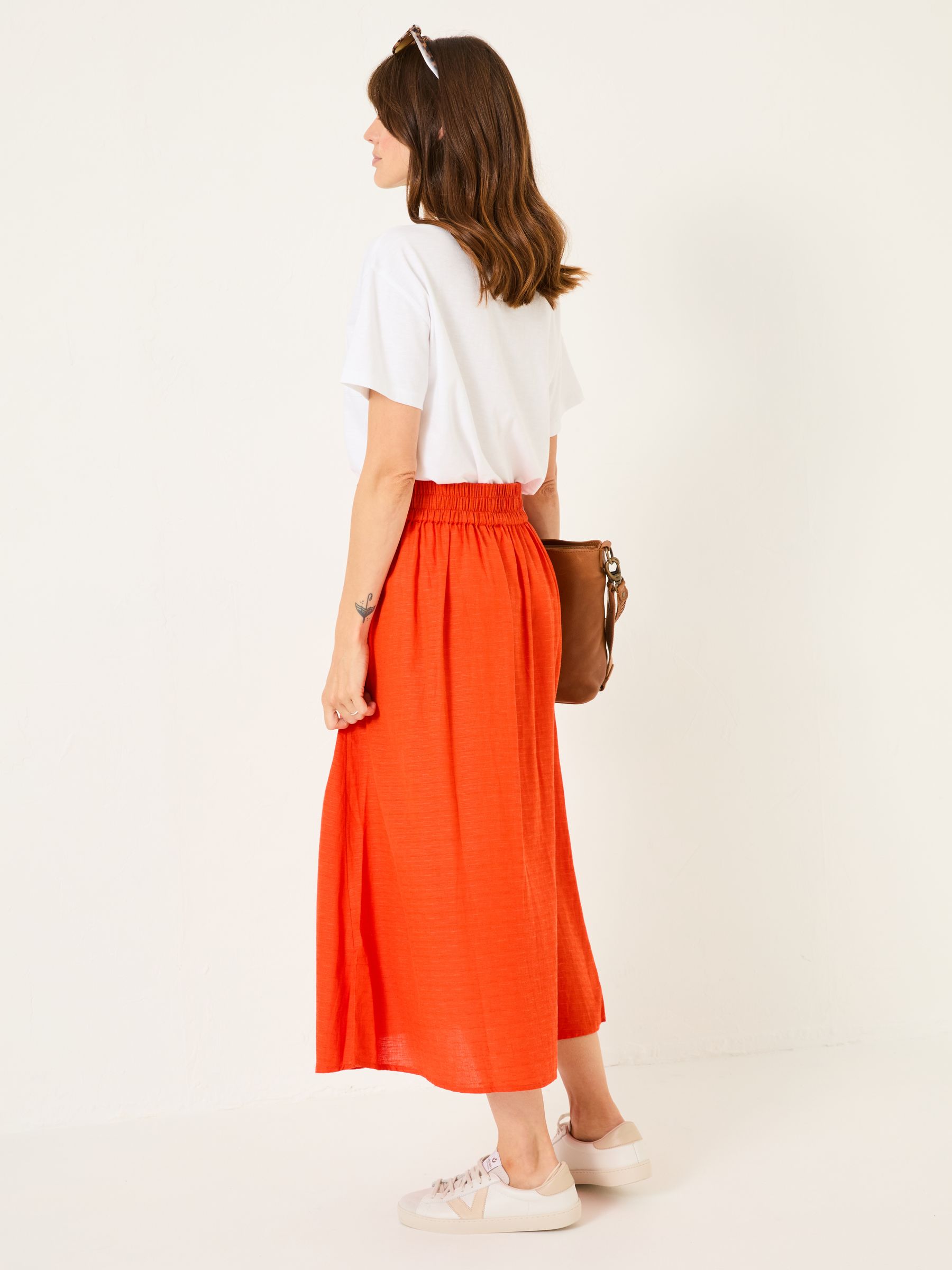 Burnt Orange Juni Midi Skirt - Image 2 of 10