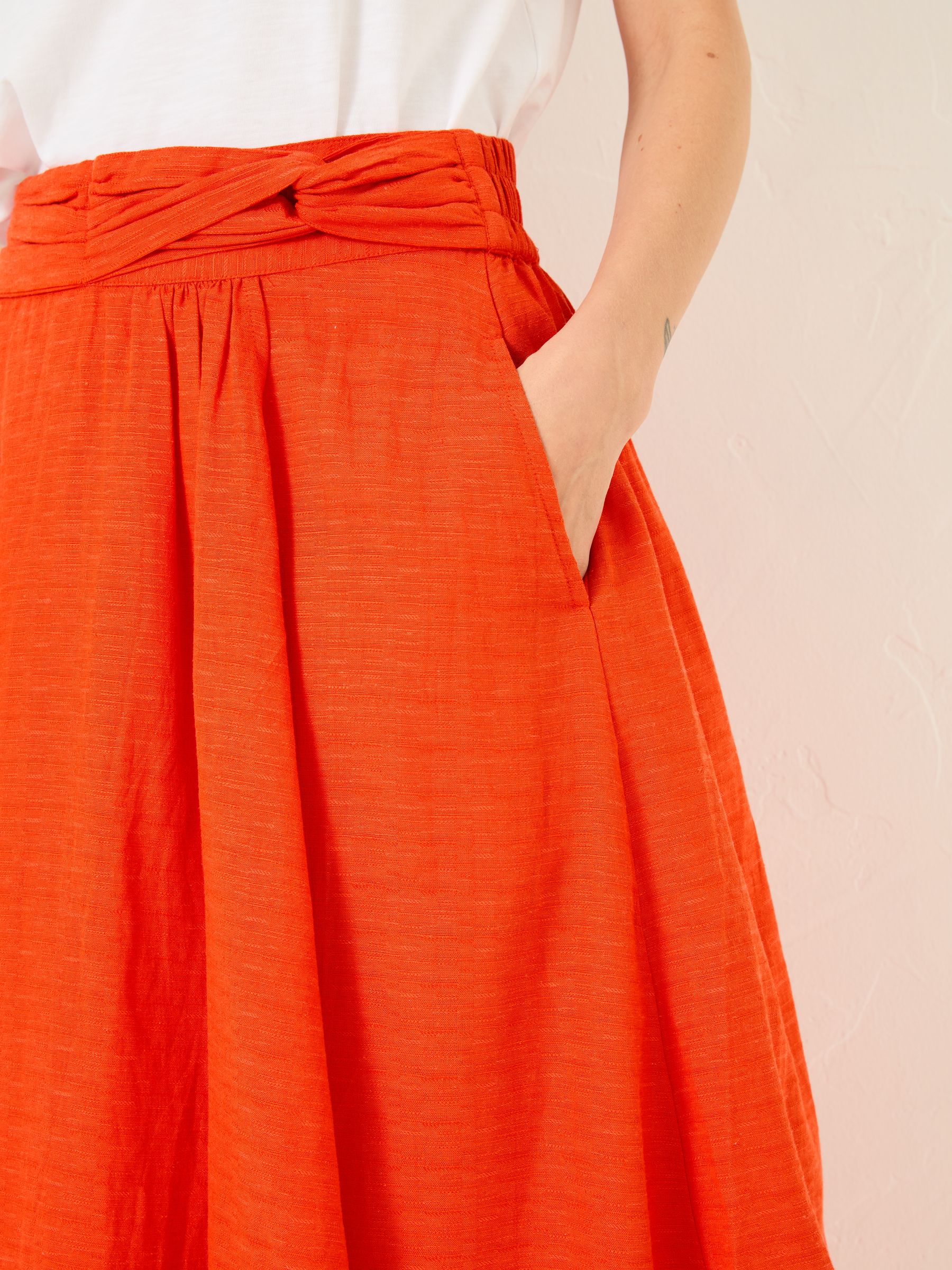 Burnt Orange Juni Midi Skirt - Image 5 of 10