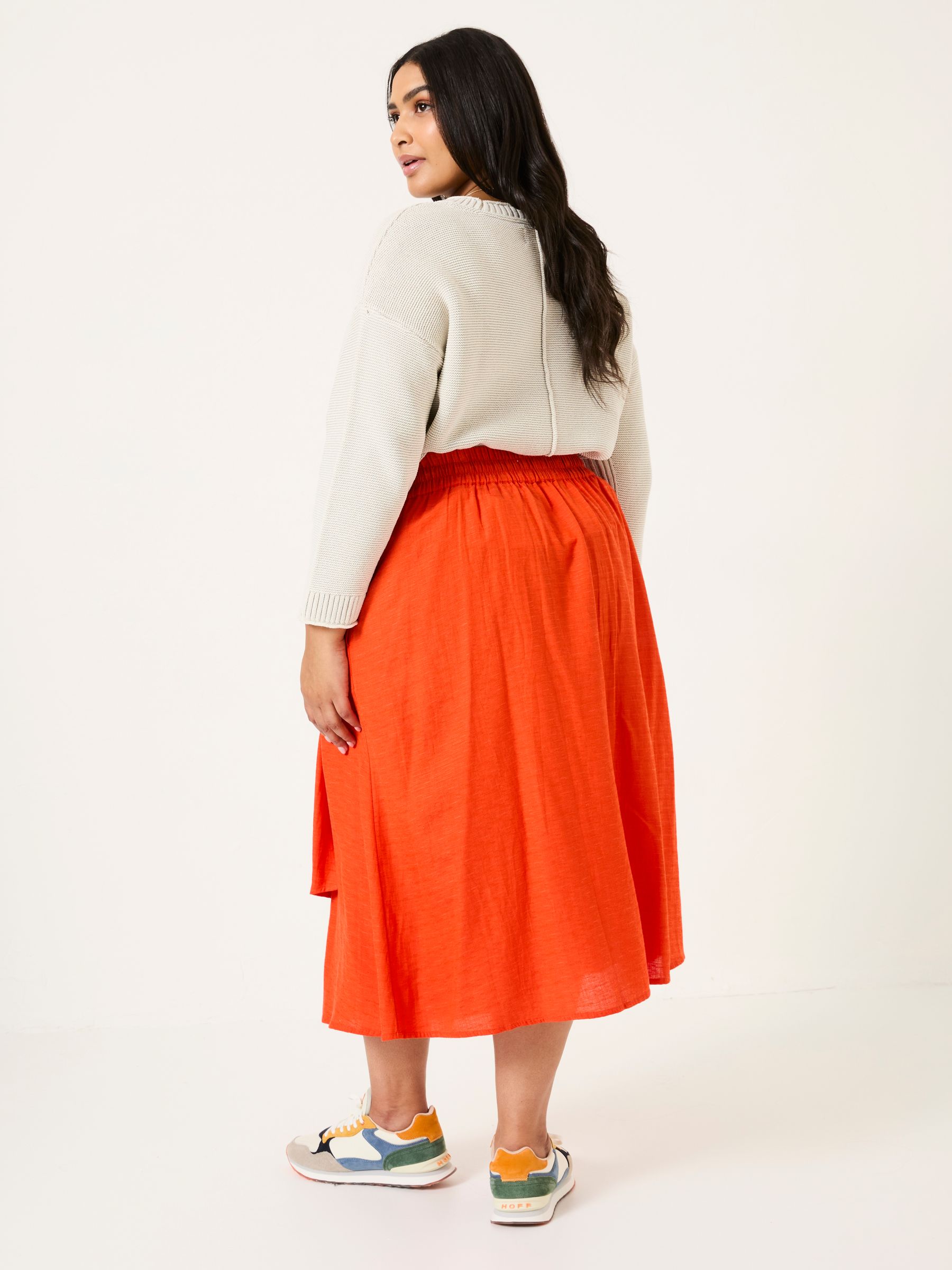 Burnt Orange Juni Midi Skirt - Image 7 of 10