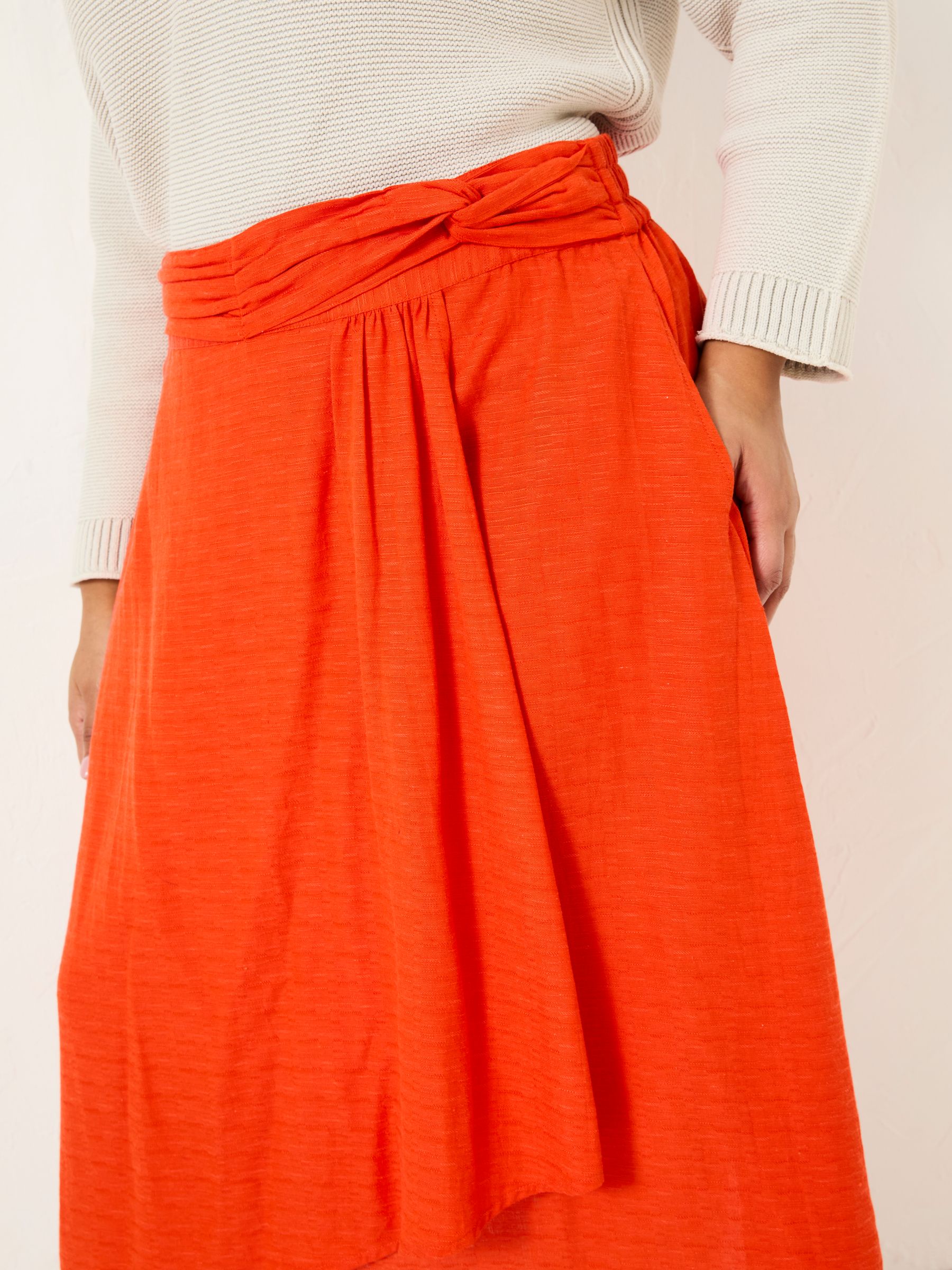 Burnt Orange Juni Midi Skirt - Image 9 of 10
