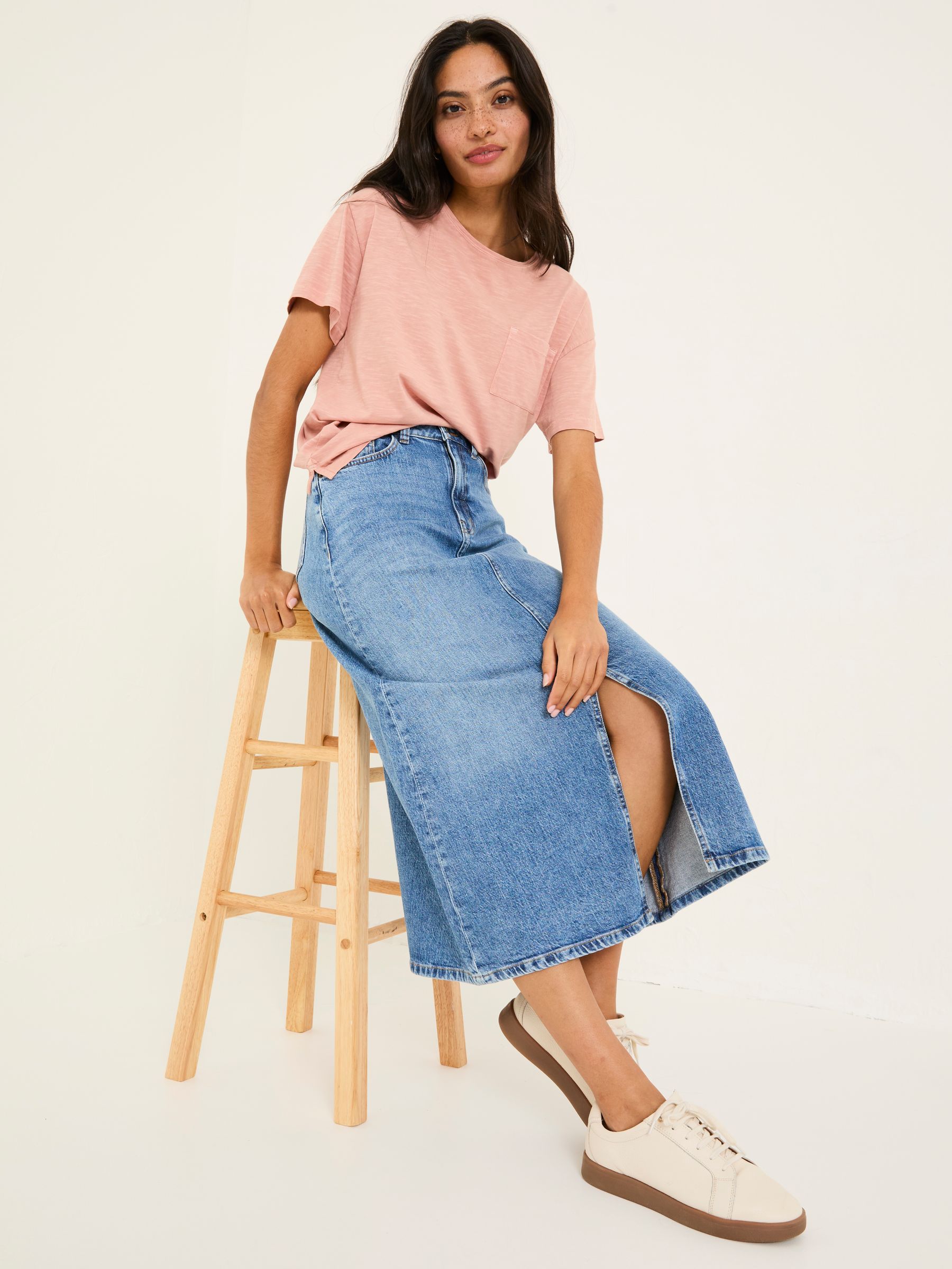Blue Denim Carla Midi Skirt - Image 4 of 10