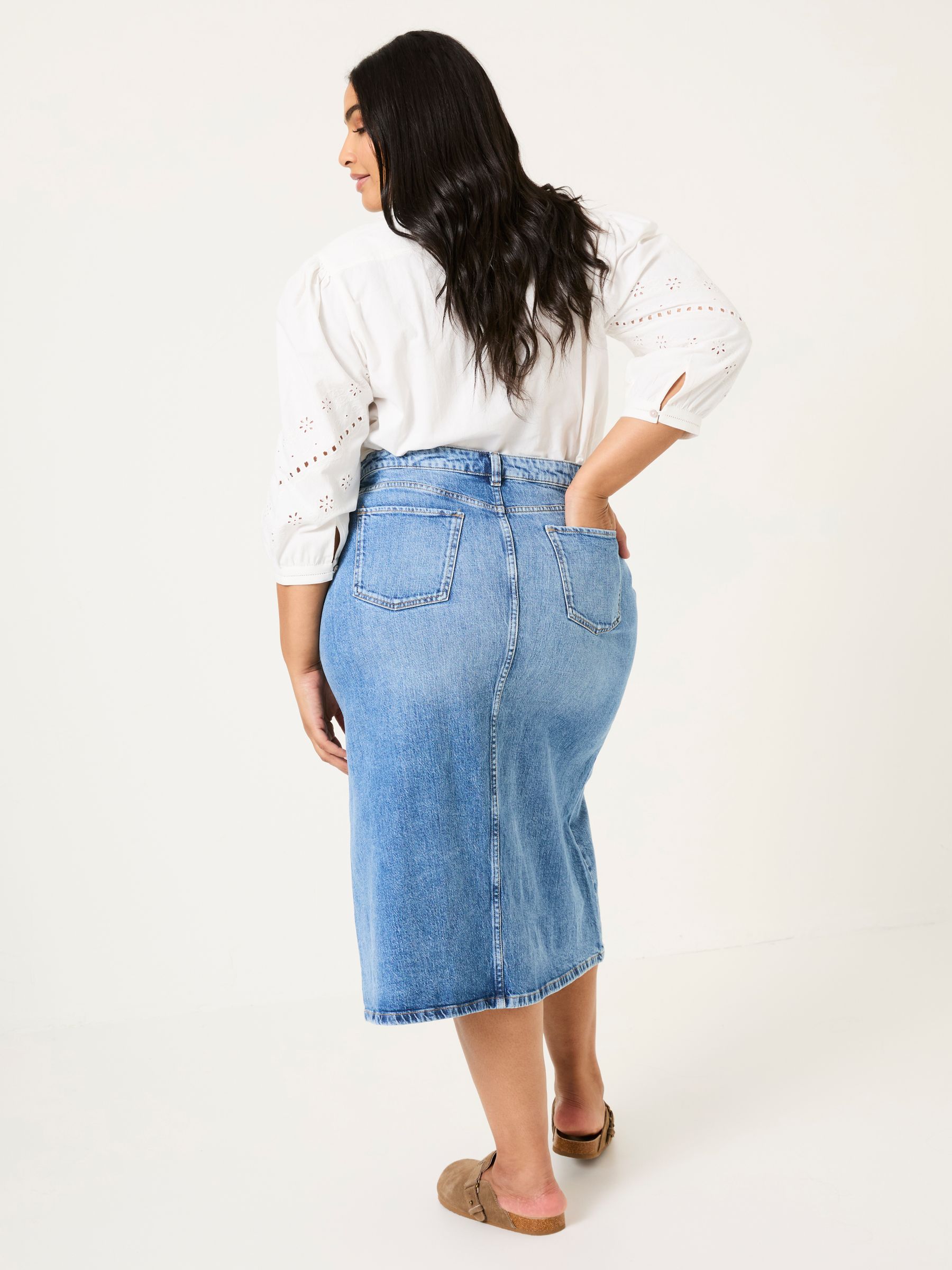 Blue Denim Carla Midi Skirt - Image 7 of 10