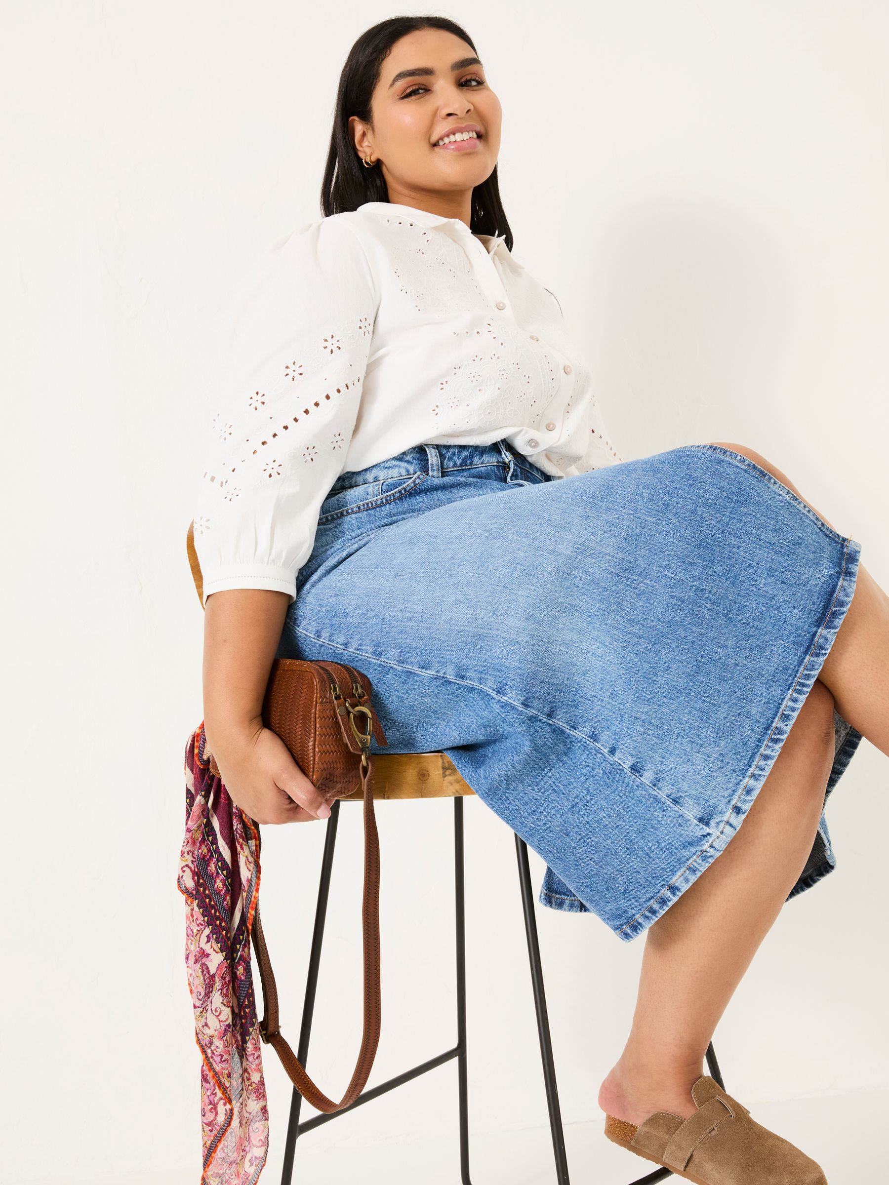 Blue Denim Carla Midi Skirt - Image 8 of 10