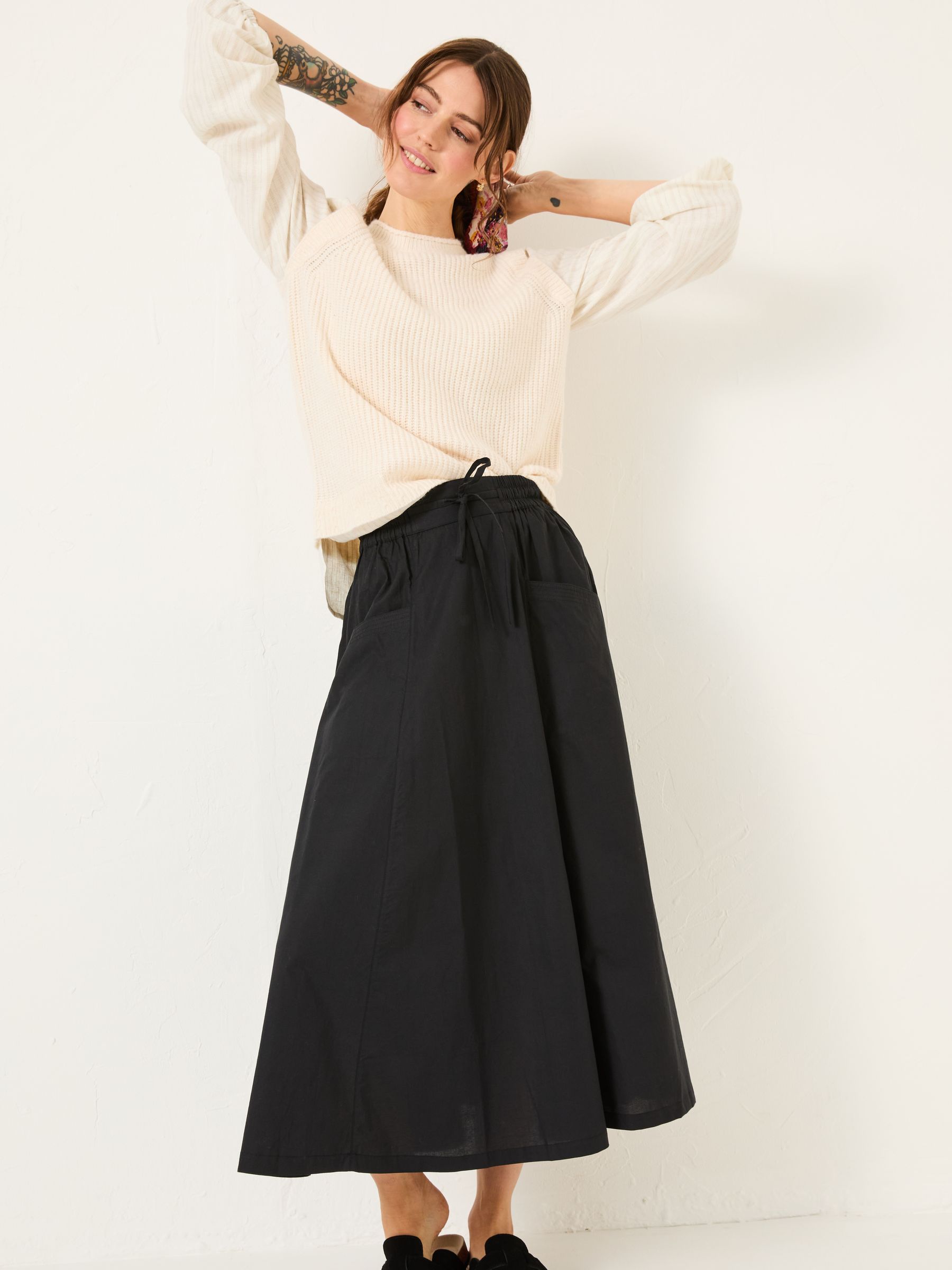 Black Sulli Poplin Skirt - Image 1 of 11