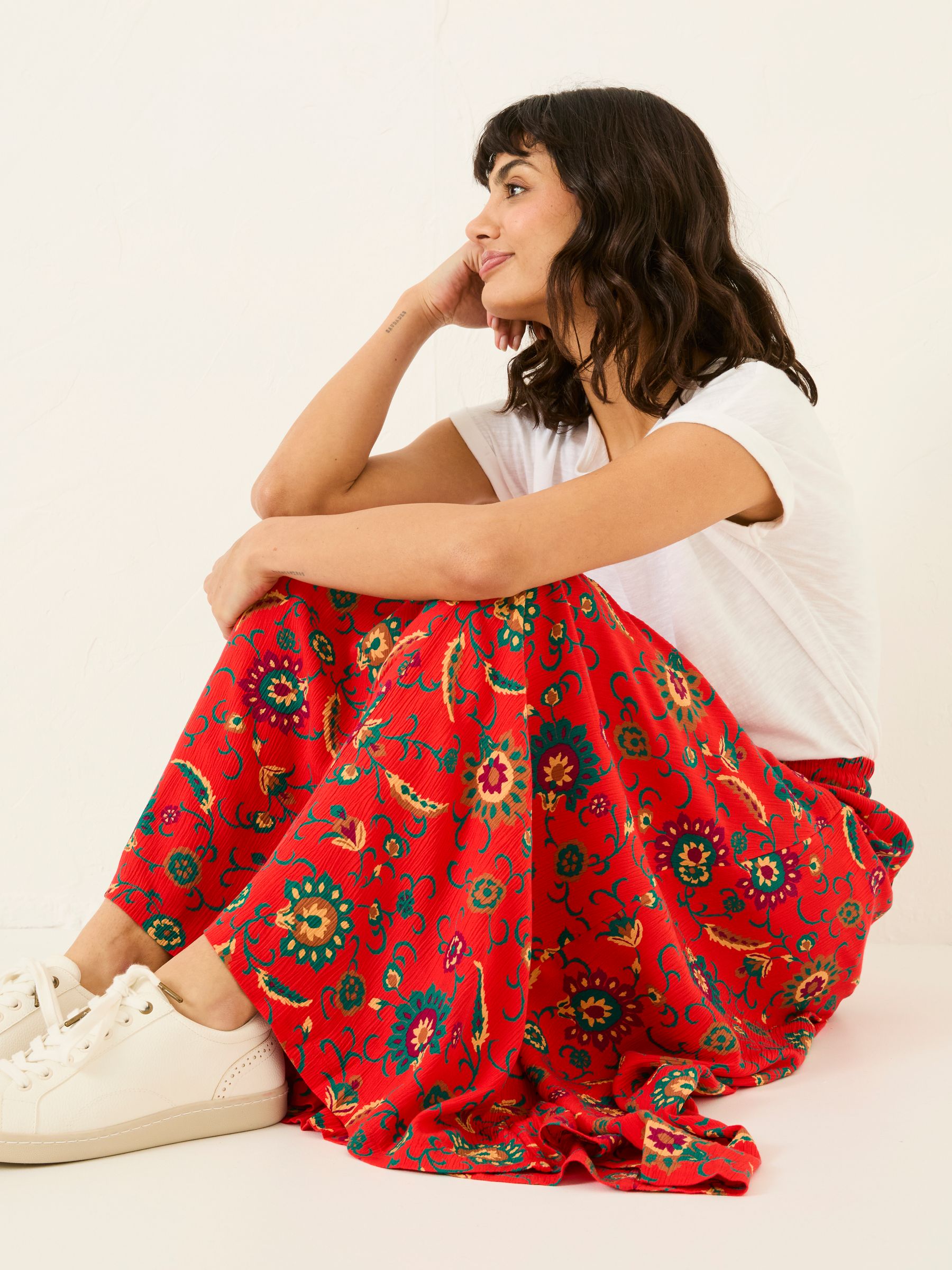 Burnt Orange Suki Midi Skirt - Image 4 of 6
